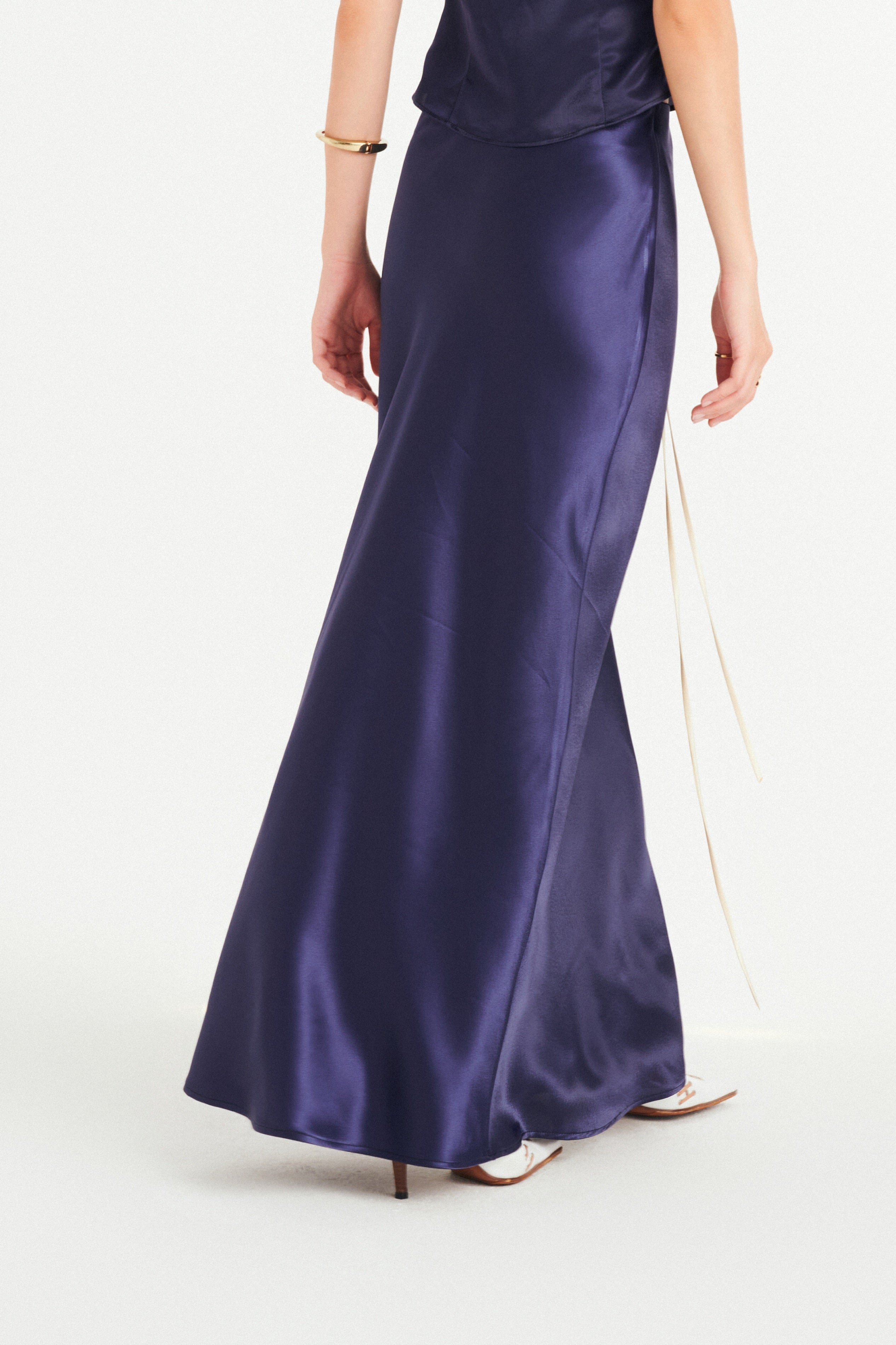 MAXI SATIN SKIRT - CRYSTAL INDIGO