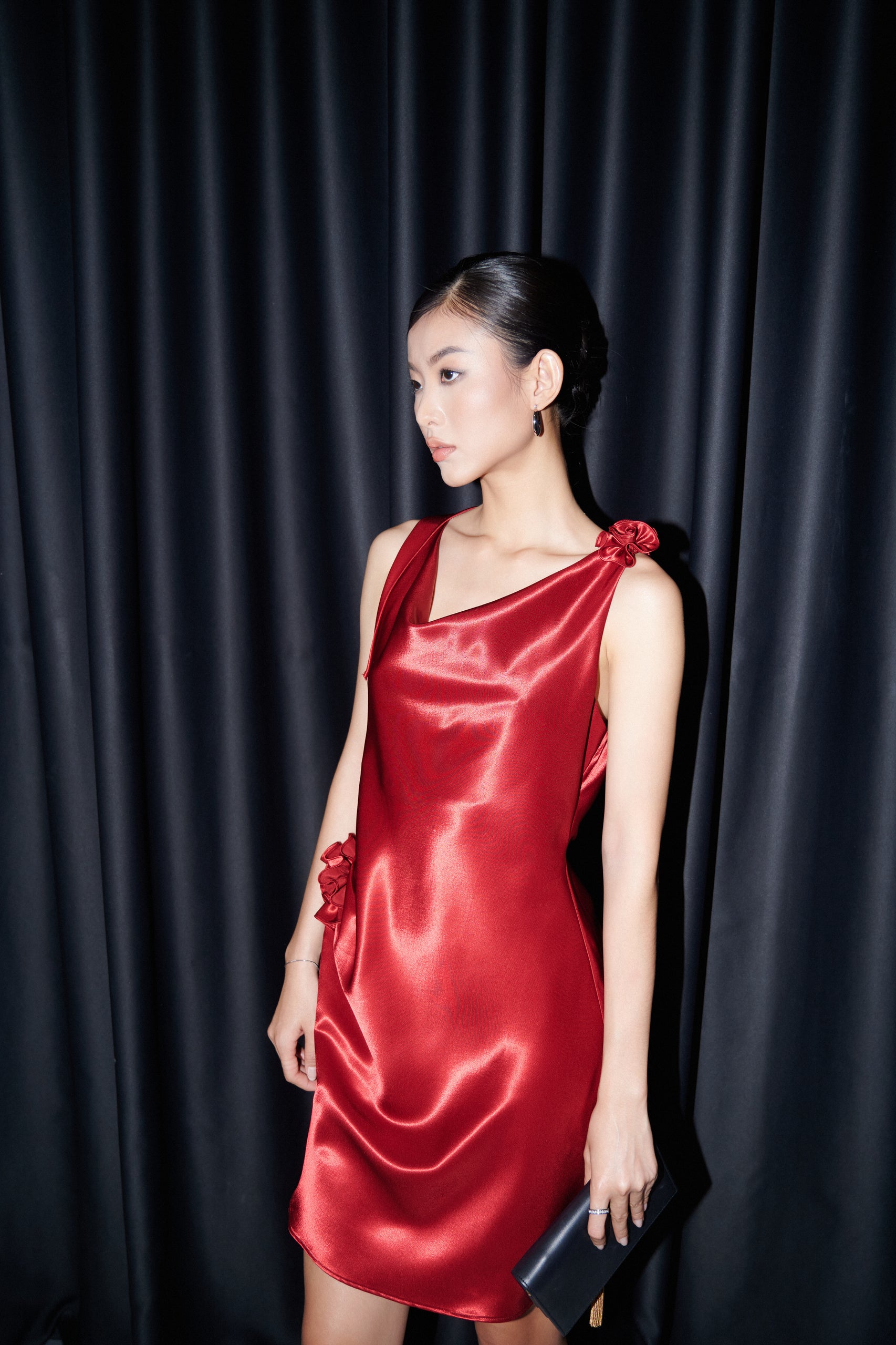 HAILEY MINI DRESS  - AZALEA RED