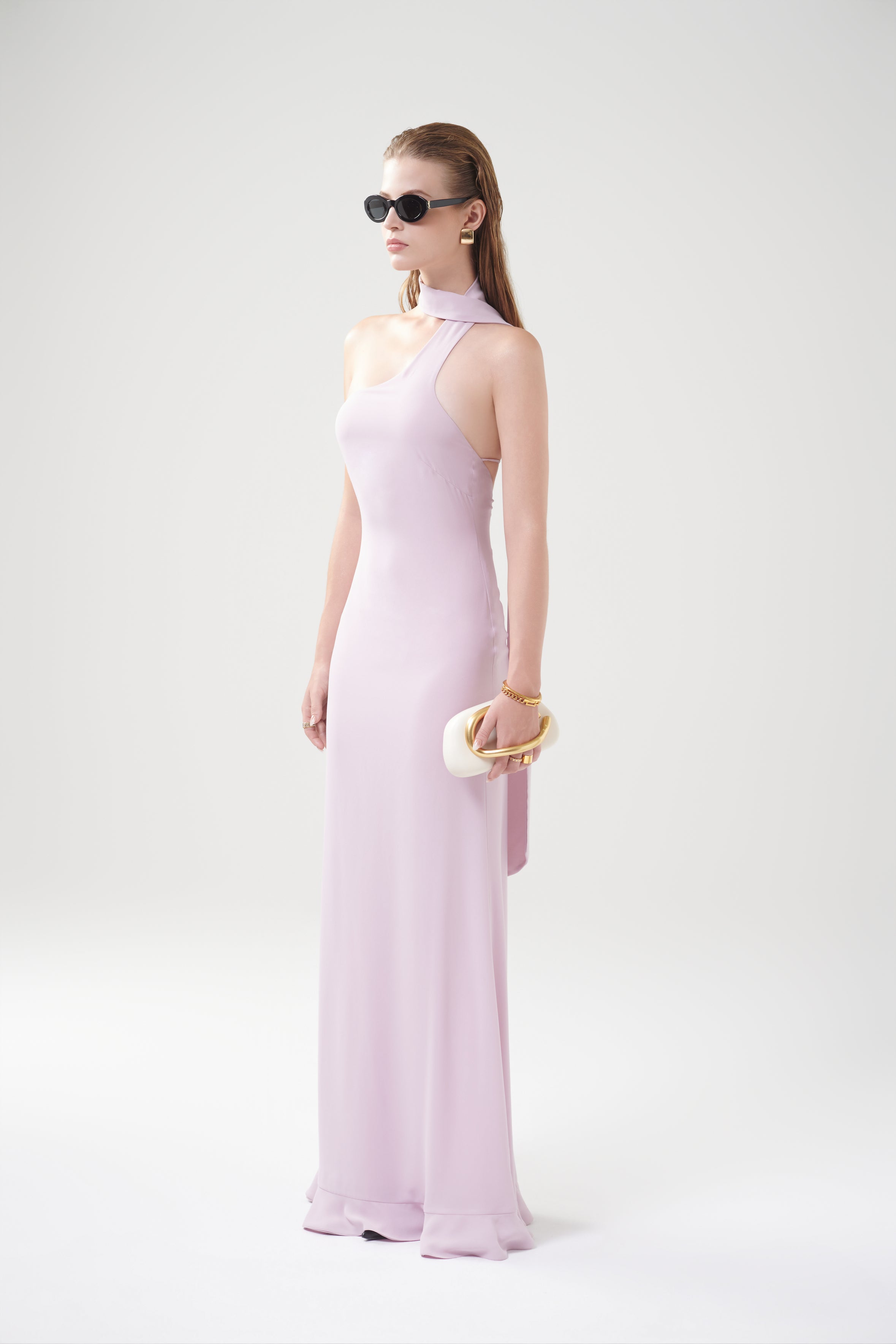 GLENNIE CHIFFON FLOWING DRESS - Lilac