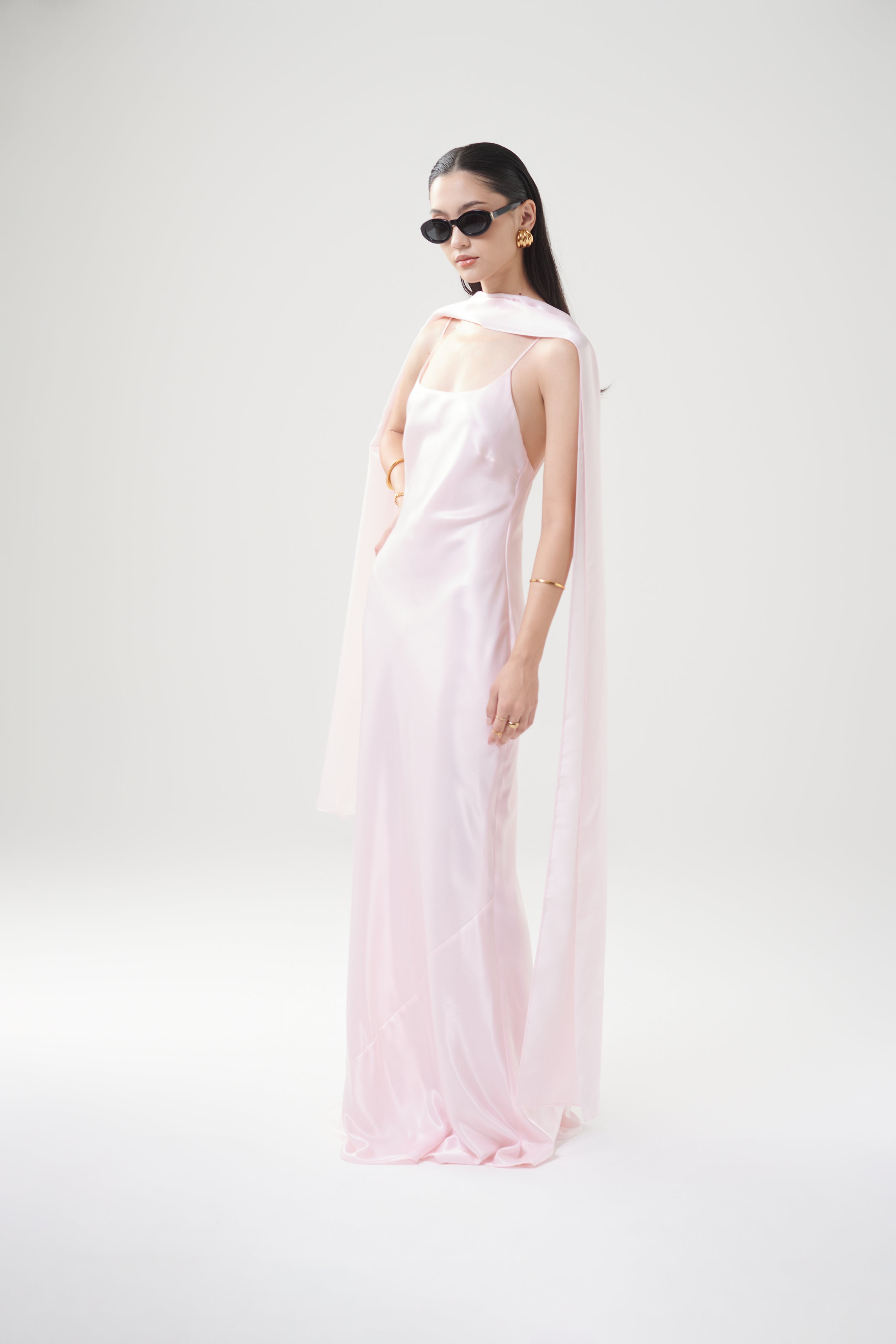 EMMA SATIN GOWN - Light Pink