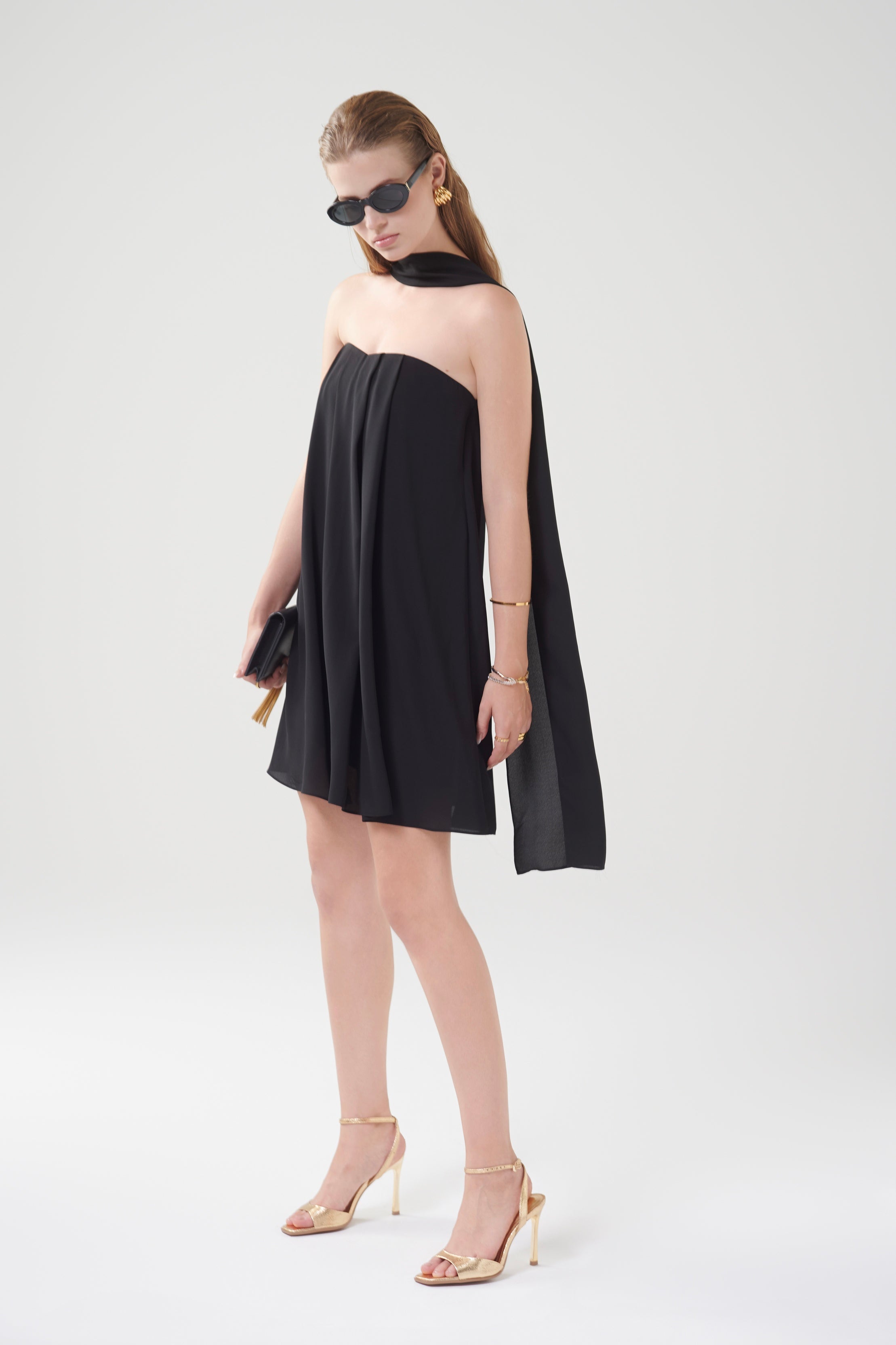MIA CHIFFON FLOWY DRESS - Black