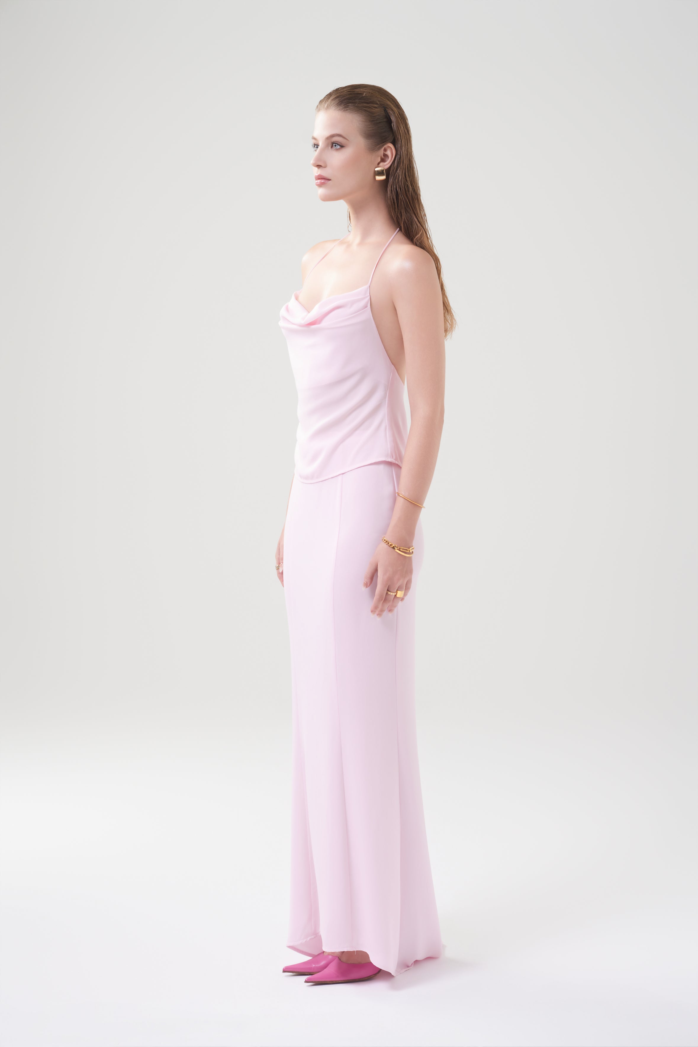 ROSY CHIFFON SET - Candy Pink