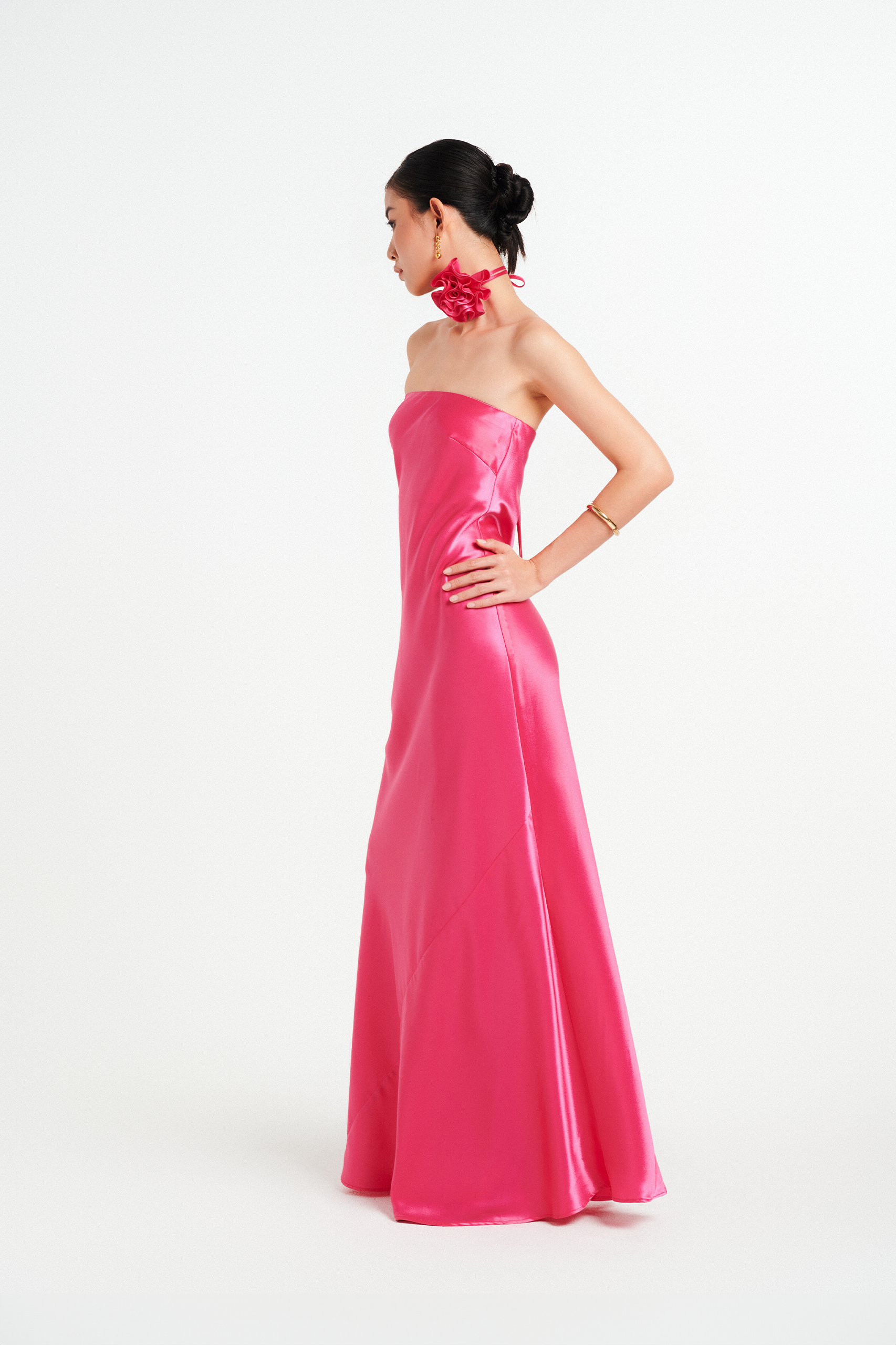 MIA STRAPLESS GOWN - AZALEA PINK