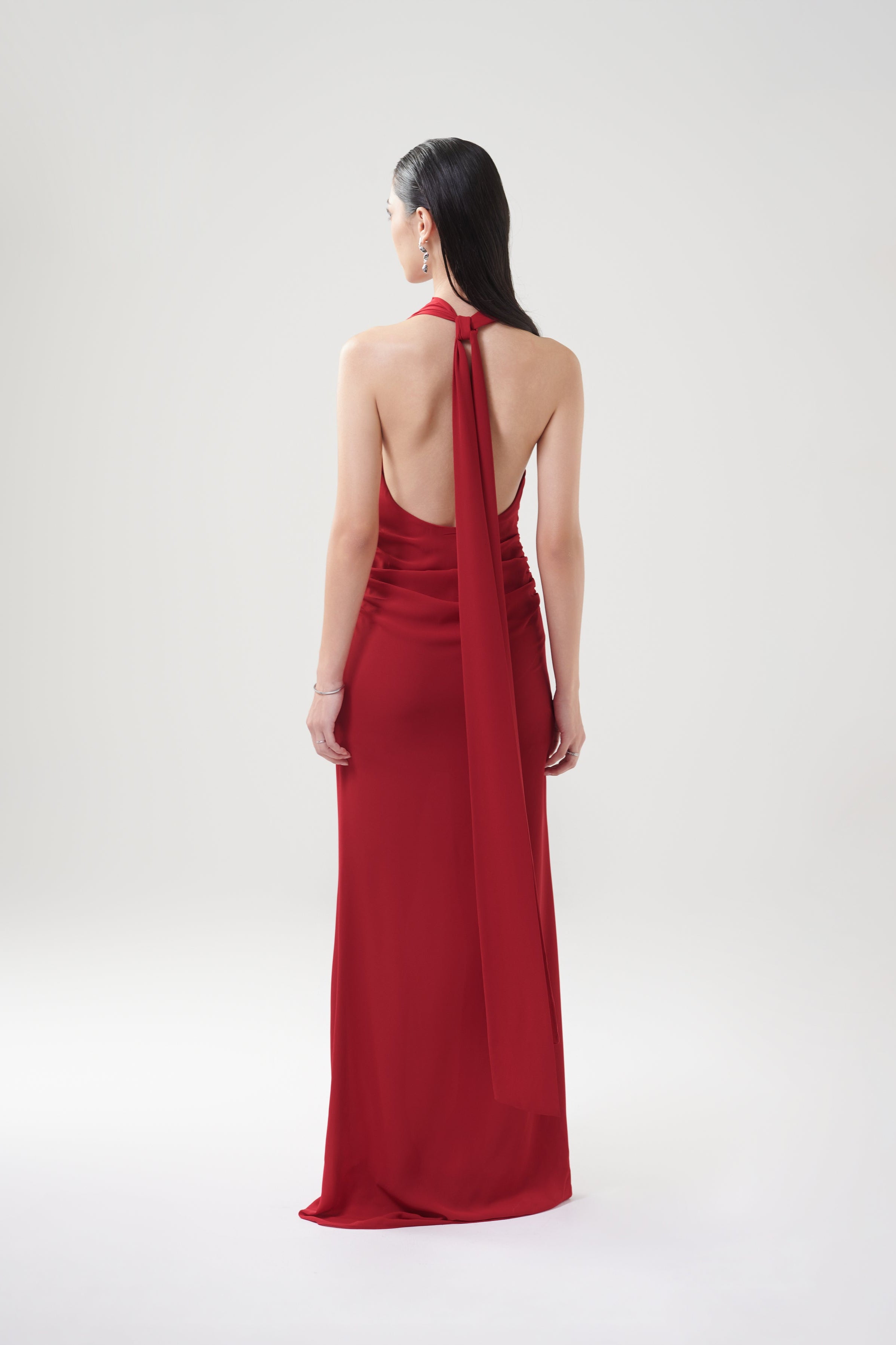 MARGARET CHIFFON DRESS - Cherry