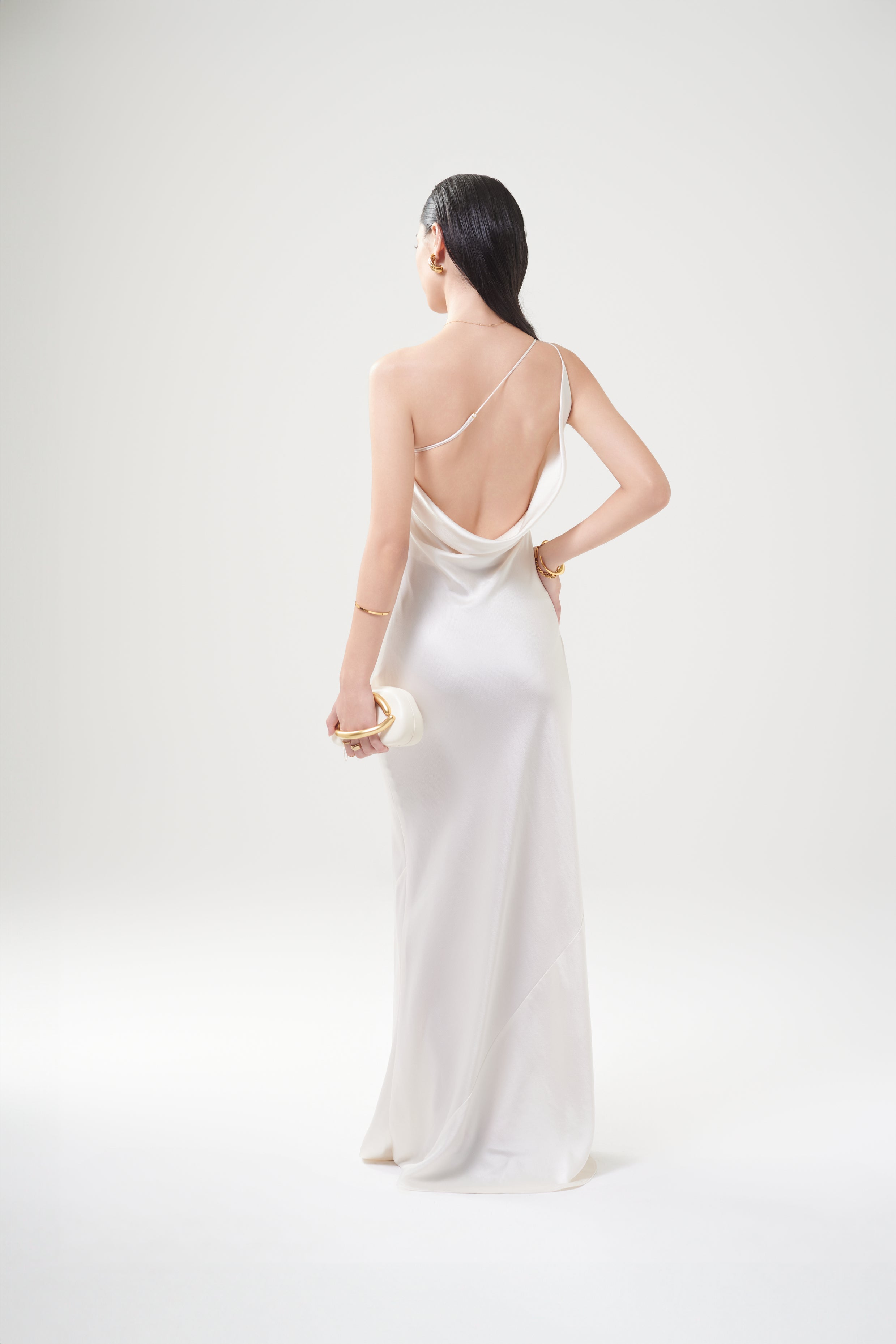 EMILY SATIN GOWN - White