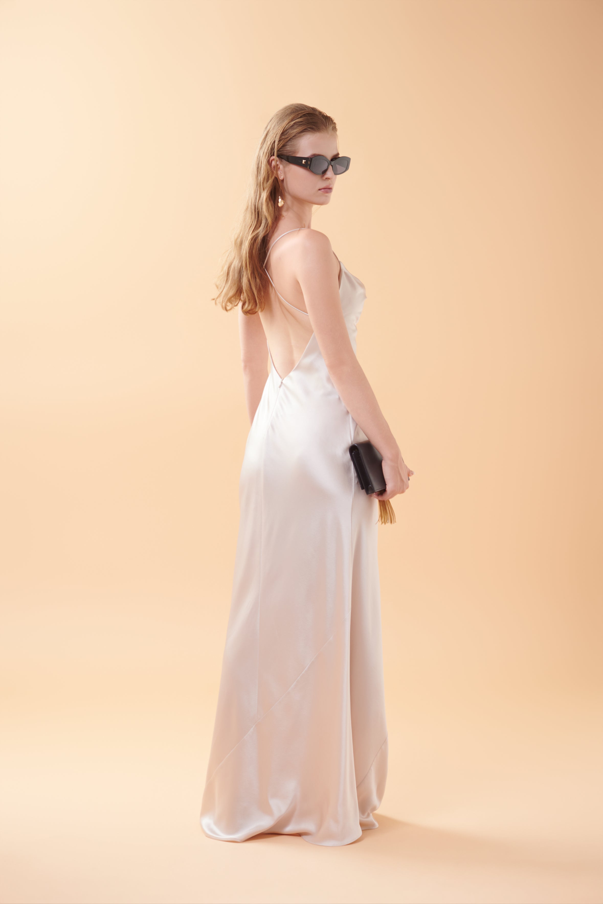 ASHLEY SATIN GOWN - Champagne