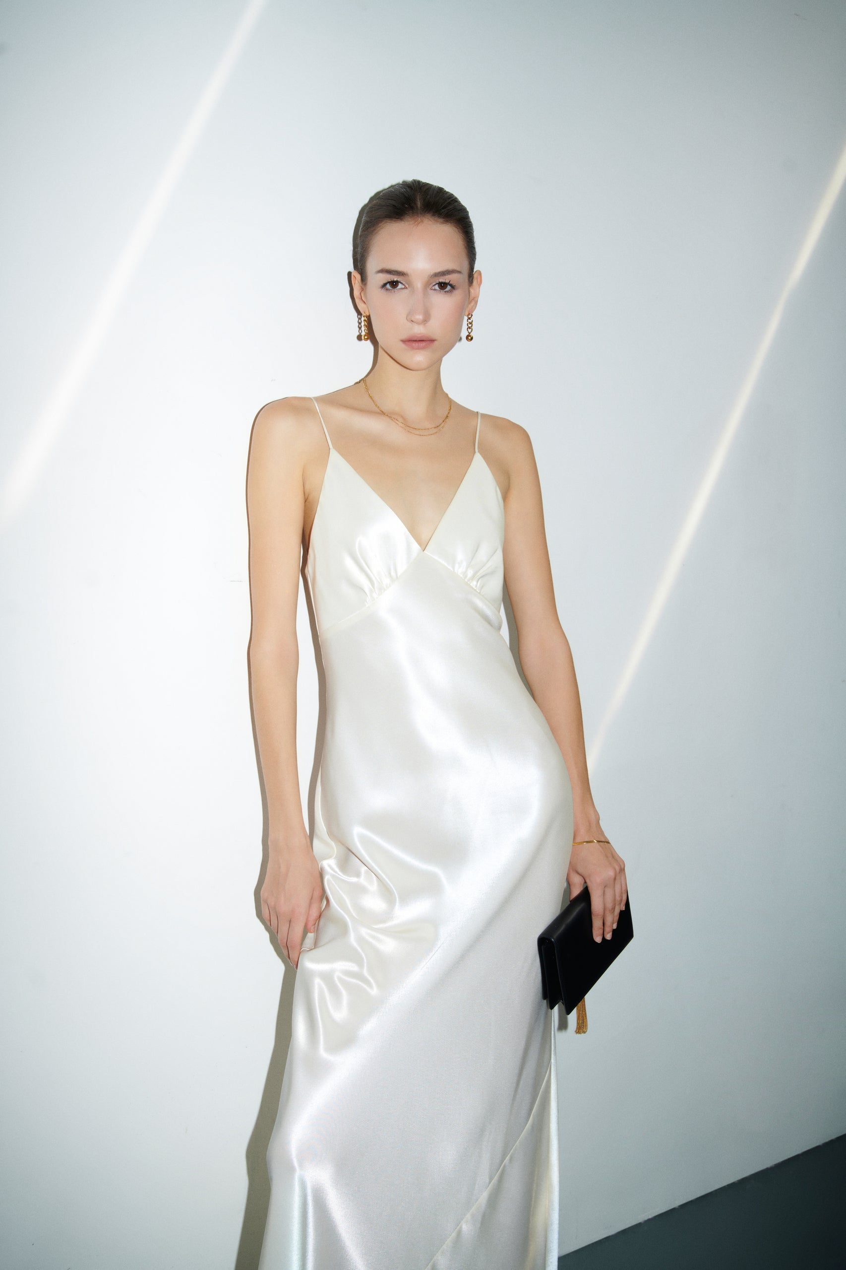 Maggie strap V-neck Dress - Cream