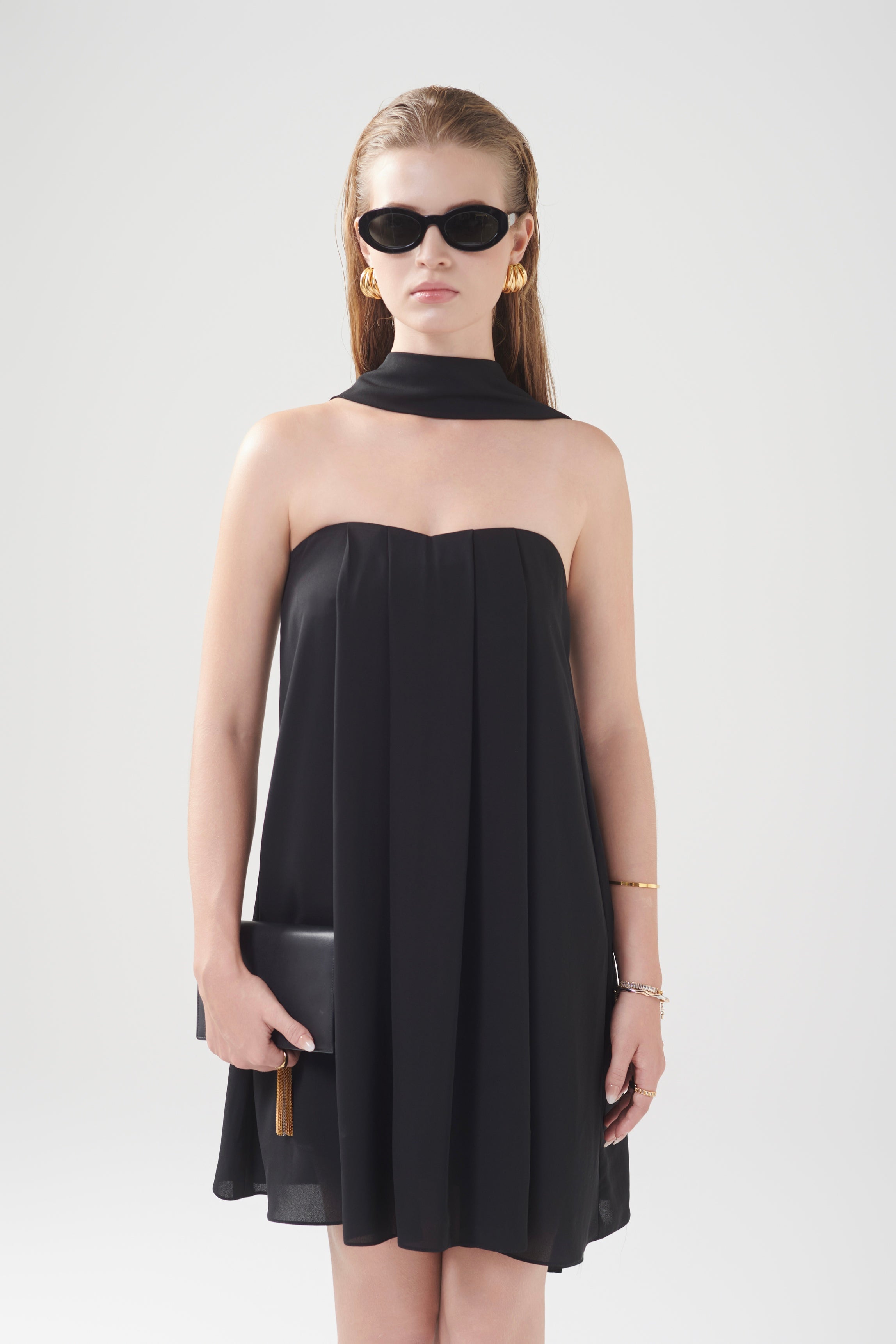 MIA CHIFFON FLOWY DRESS - Black