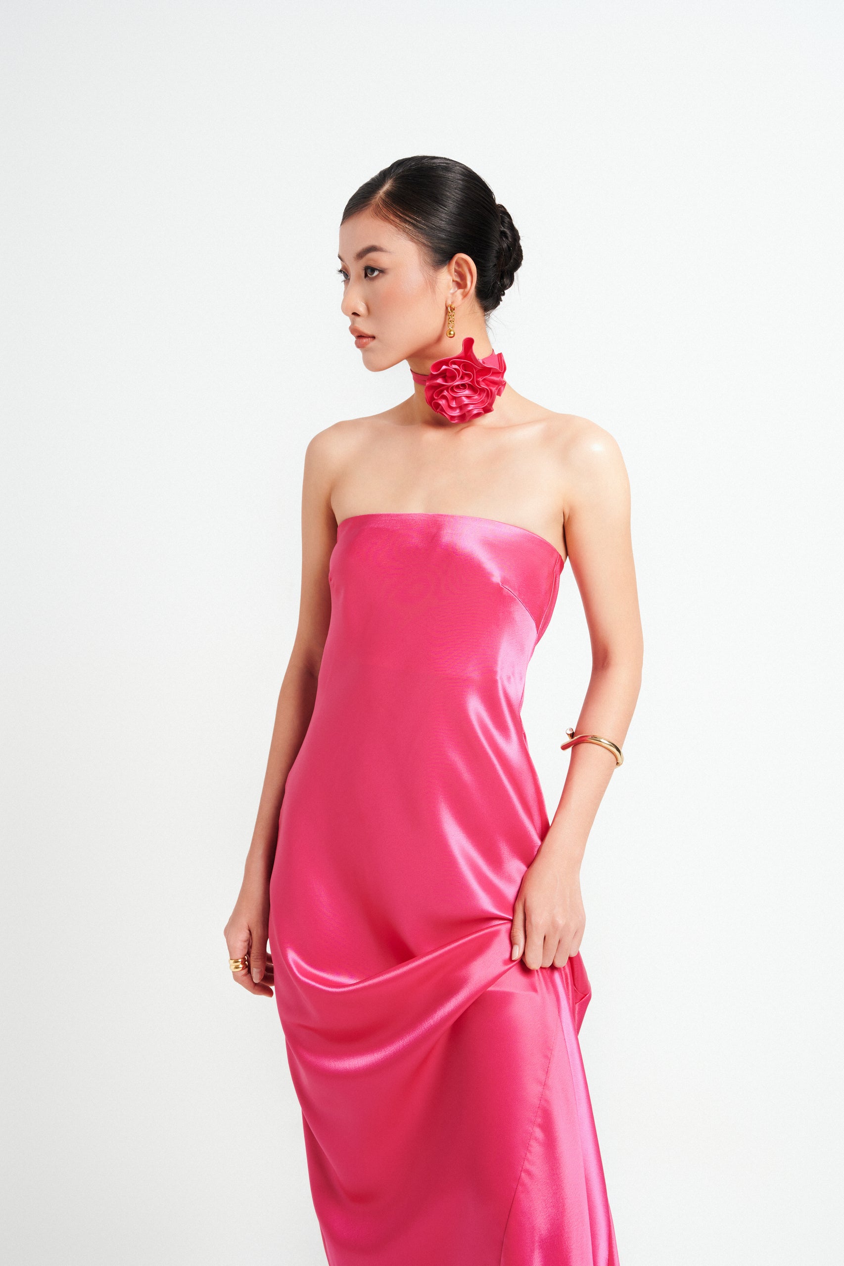 MIA STRAPLESS GOWN - AZALEA PINK