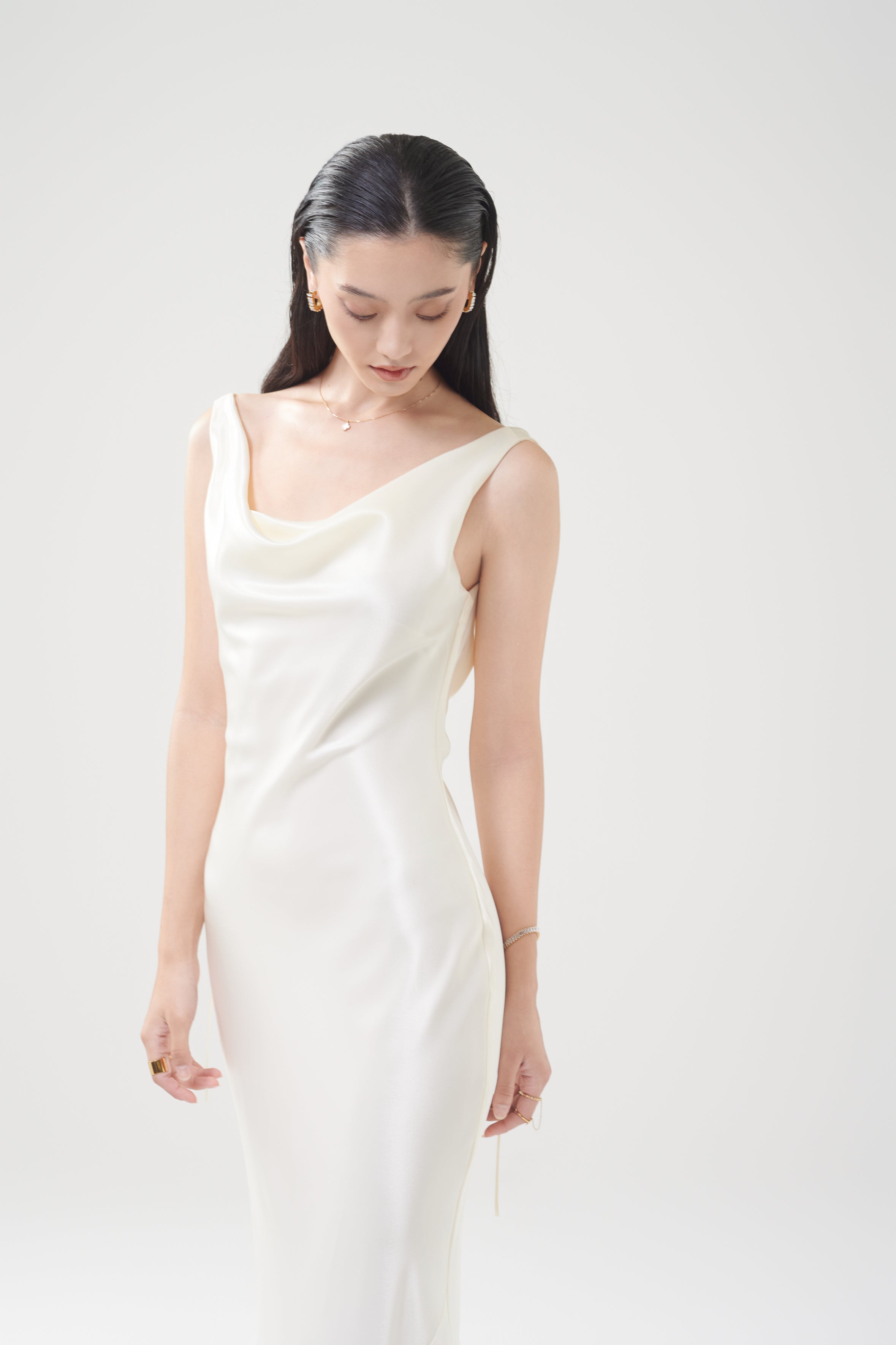 MY LADY SATIN GOWN - Cream