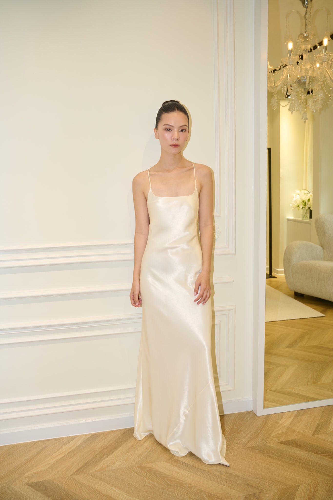 Amber back-tie Gown - CREAM