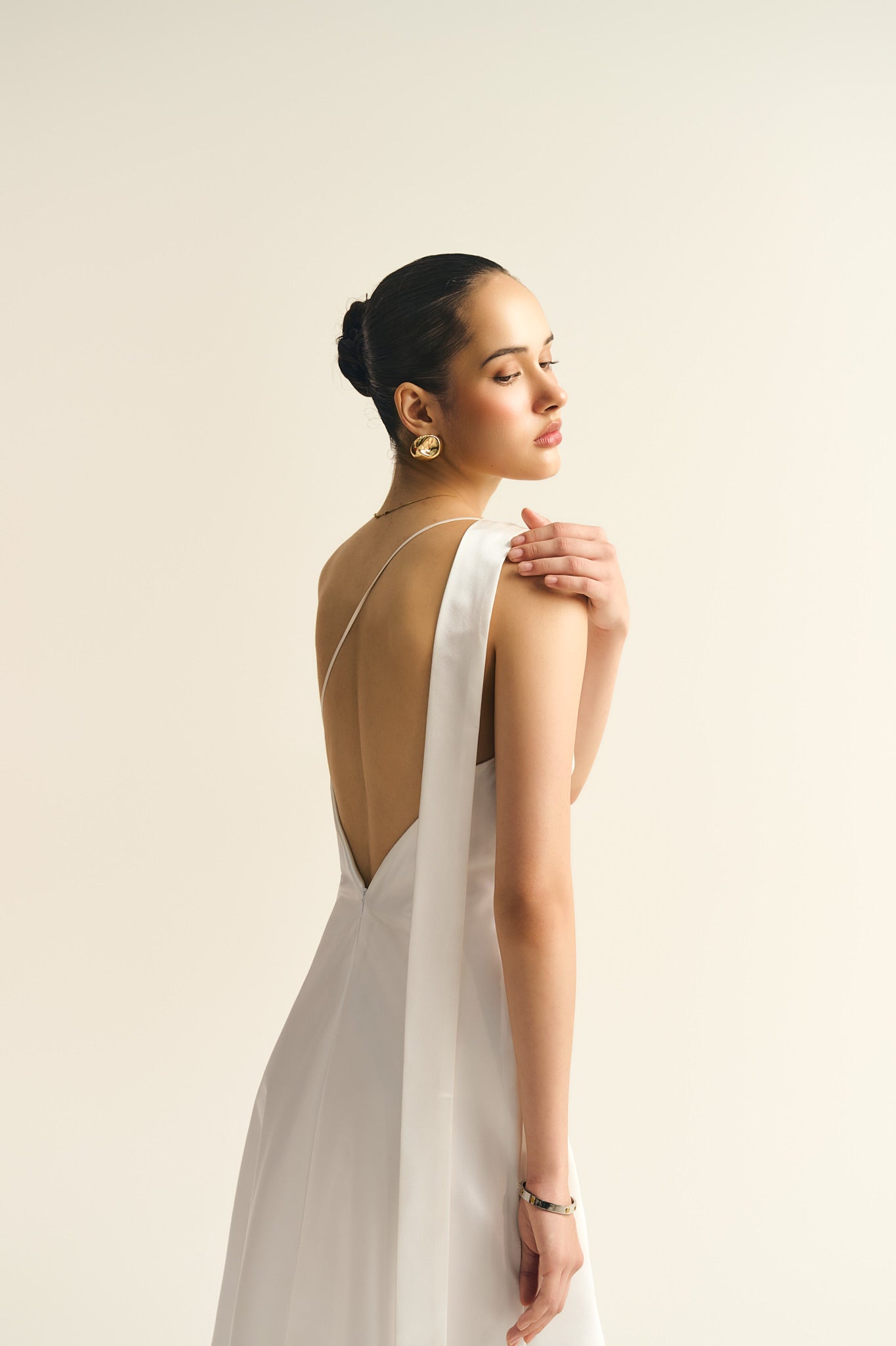 SYLVIA SATIN MINI DRESS - WHITE