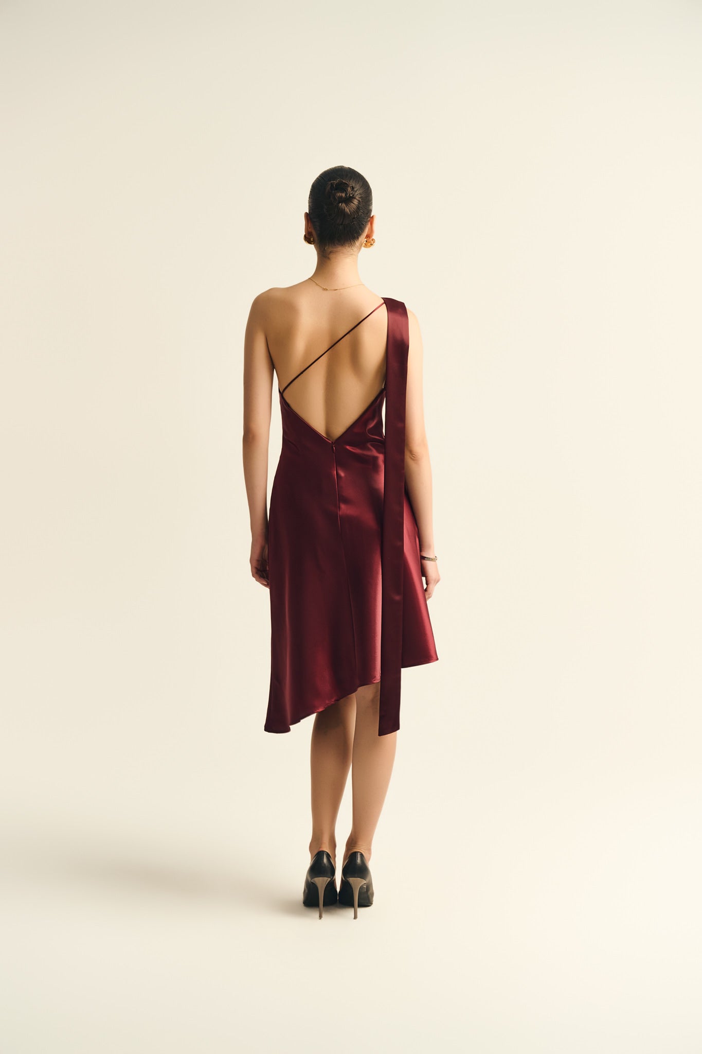SYLVIA SATIN MINI DRESS - RED RUBY
