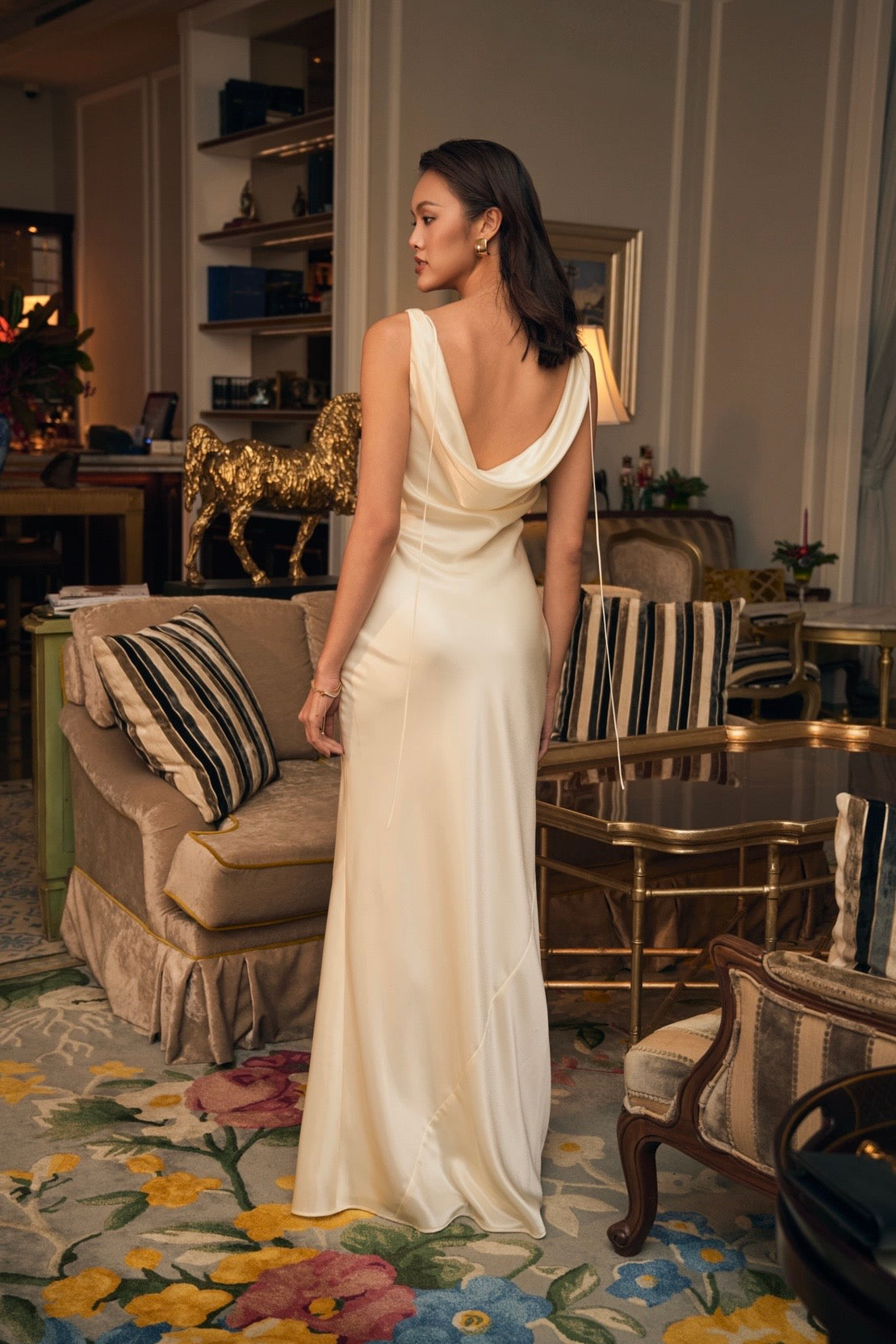 MY LADY SATIN GOWN - CREAM