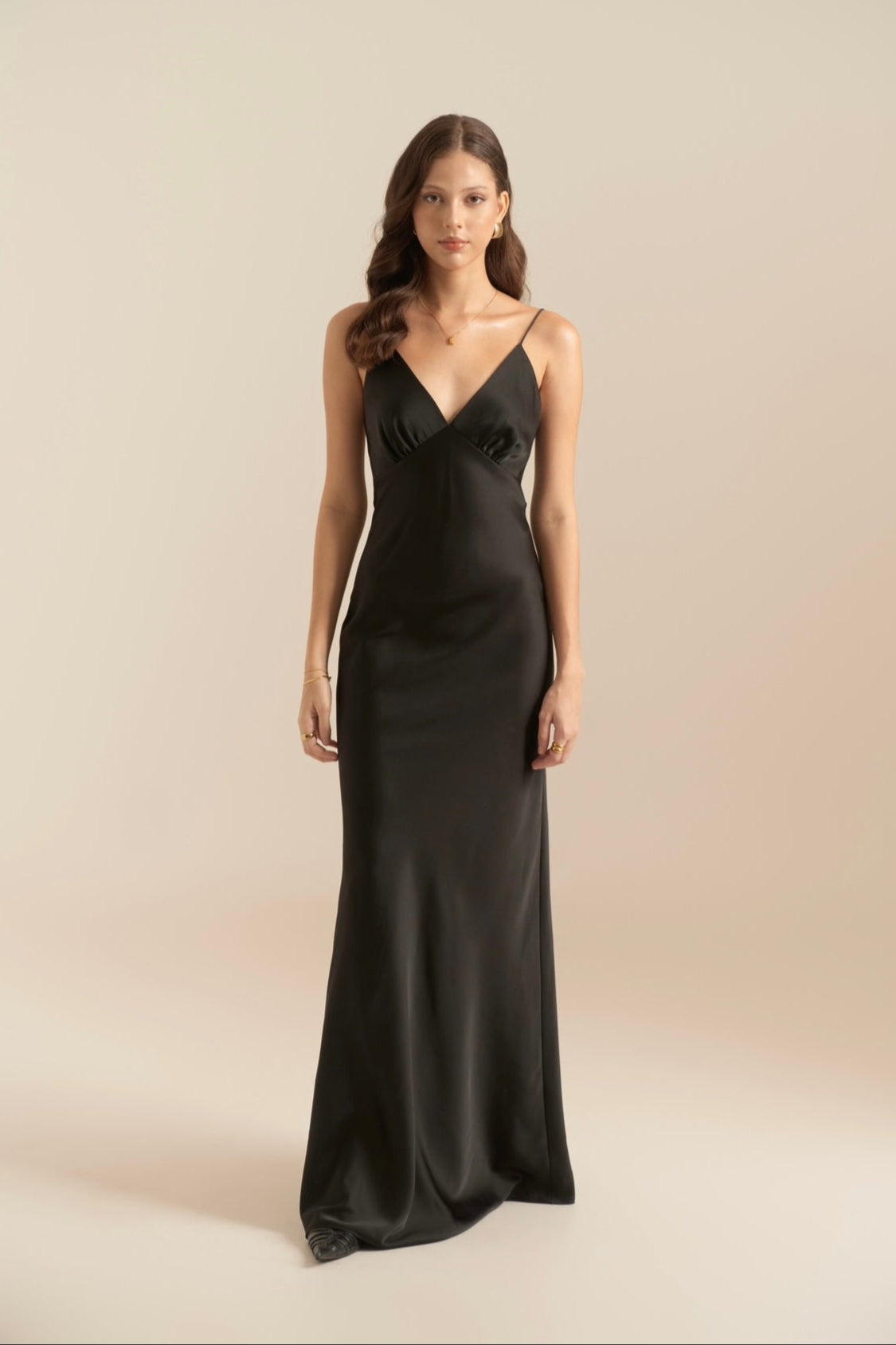 Maggie strap V-neck Dress - Black