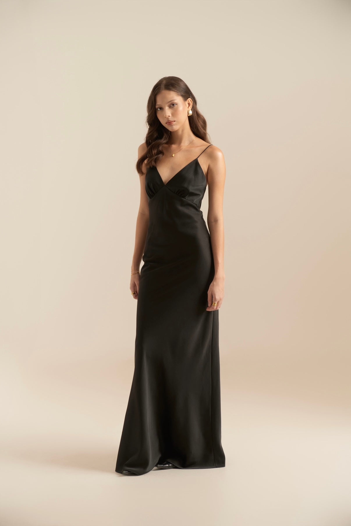 Maggie strap V-neck Dress - Black