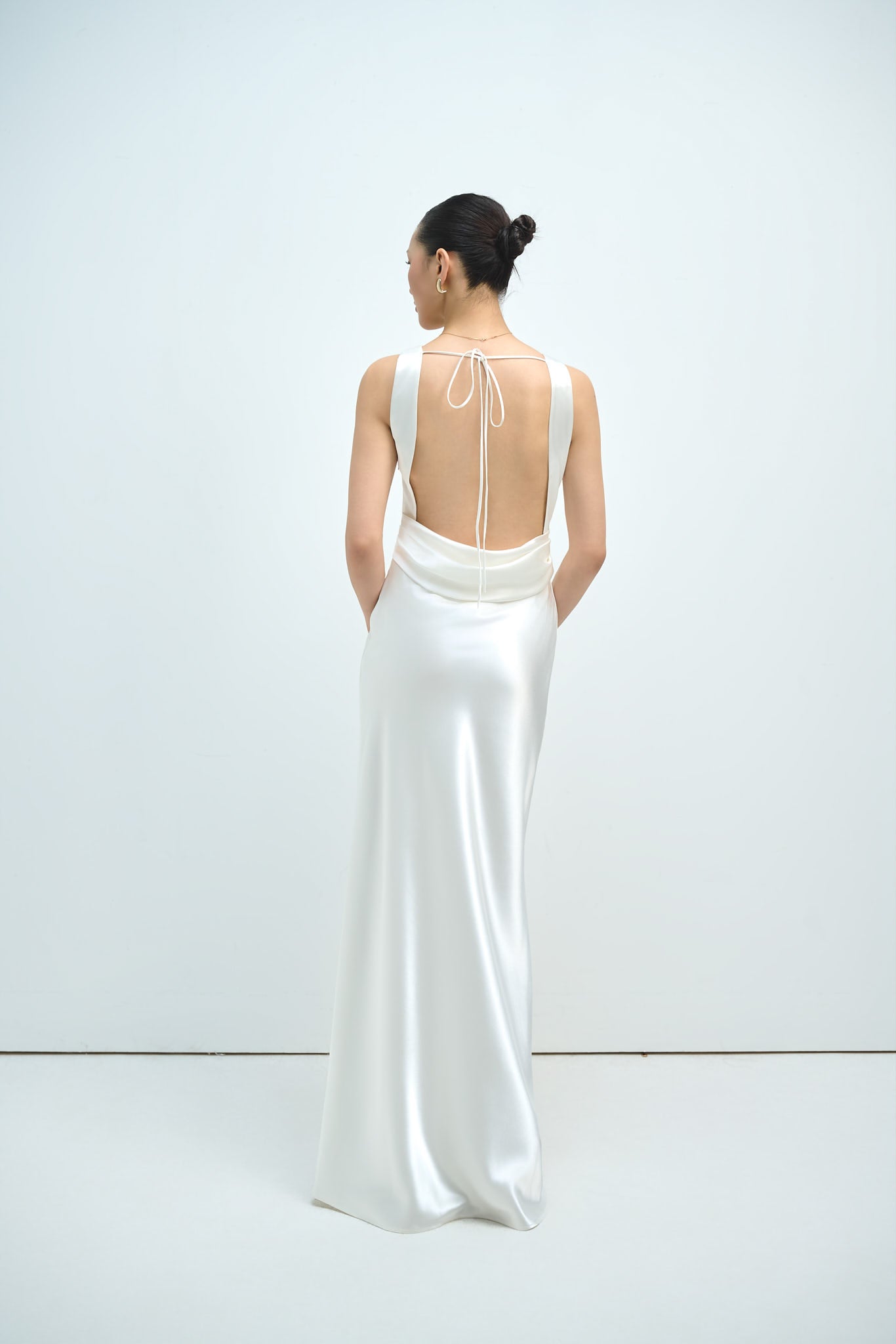 MAISIE SATIN GOWN - WHITE