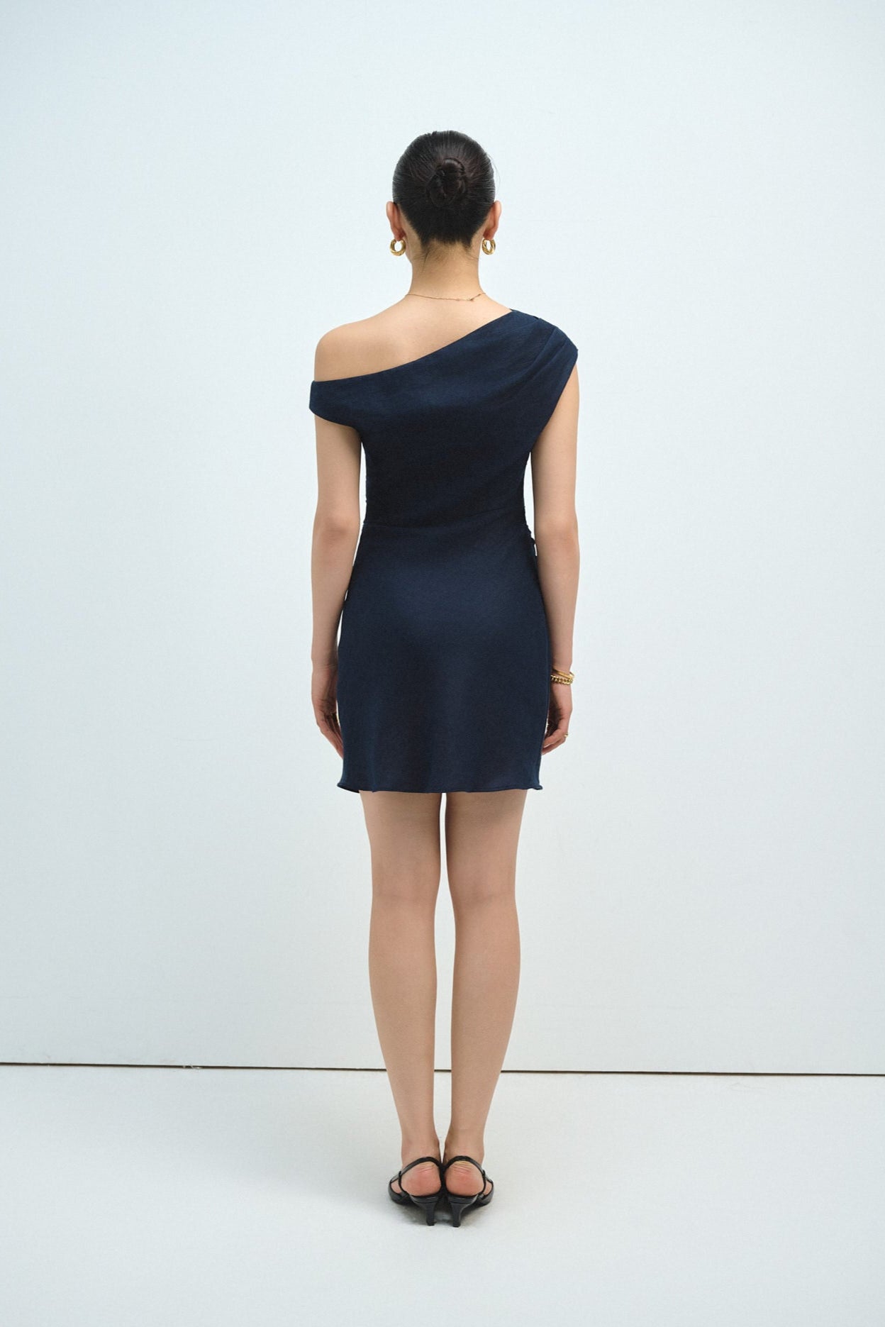 VIVIAN LINEN MINI DRESS - NAVY