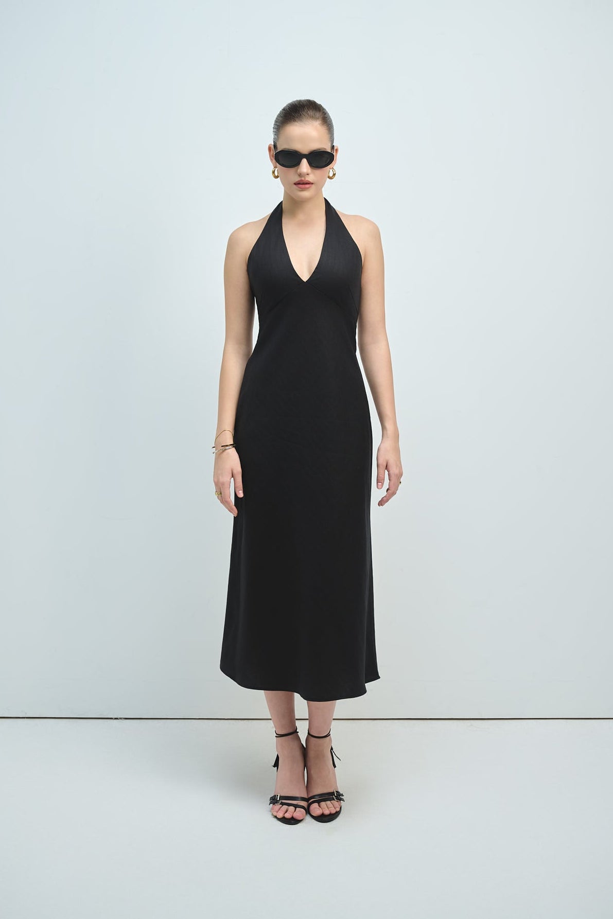 MALENA LINEN DRESS - BLACK