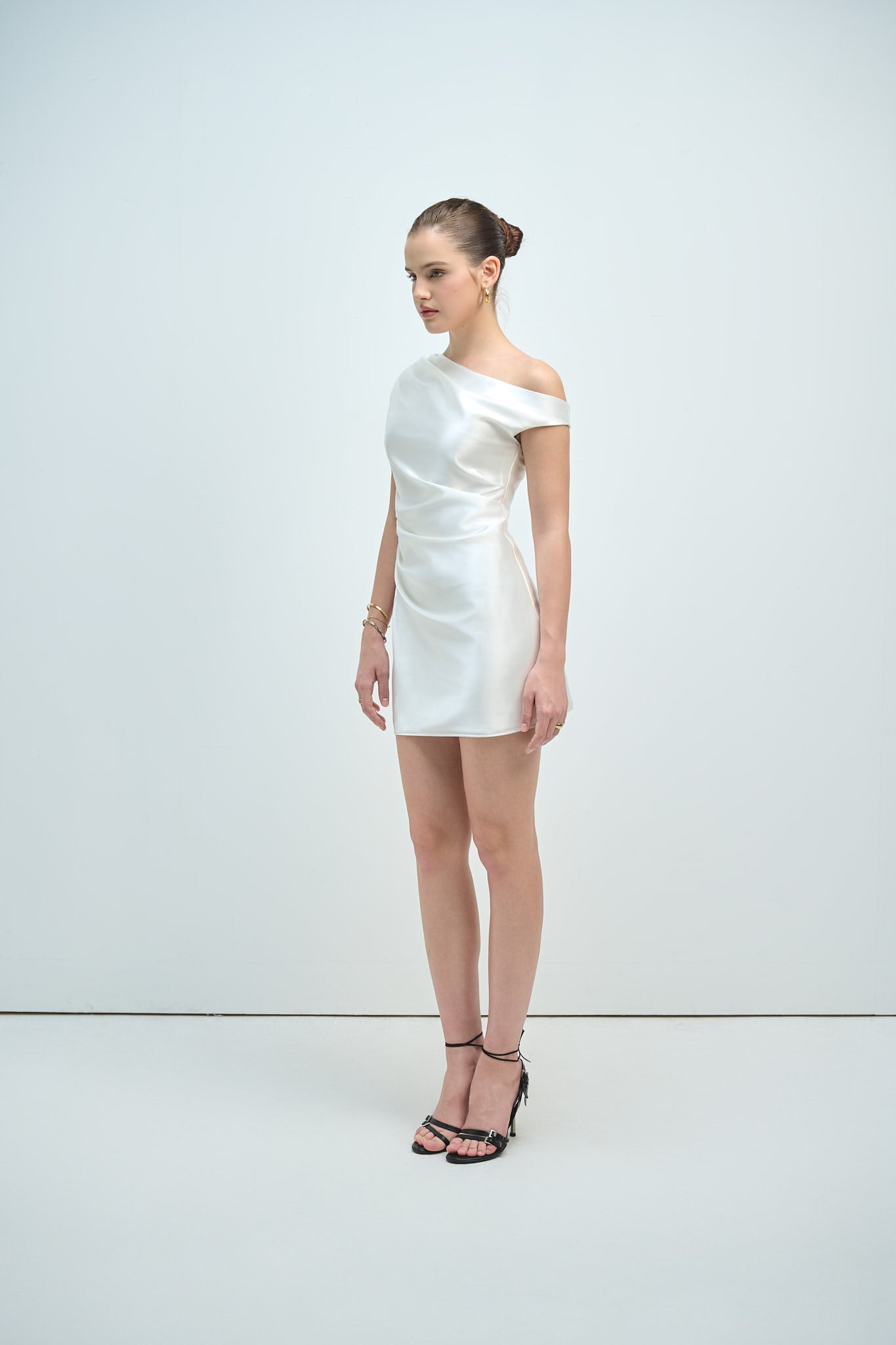 VIVIAN MINI SATIN DRESS - WHITE