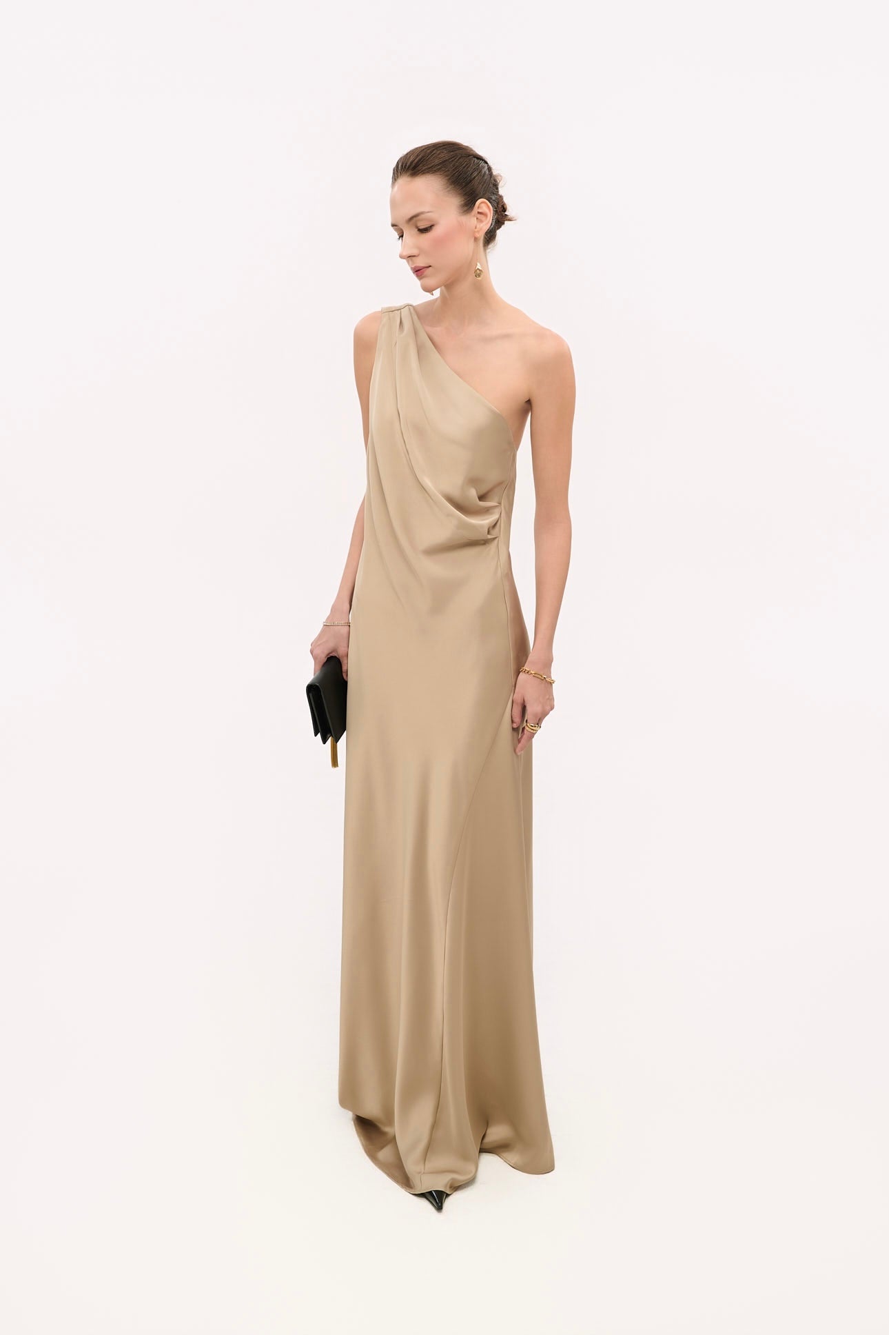 SYLVIA SATIN GOWN - CHAMPAGNE