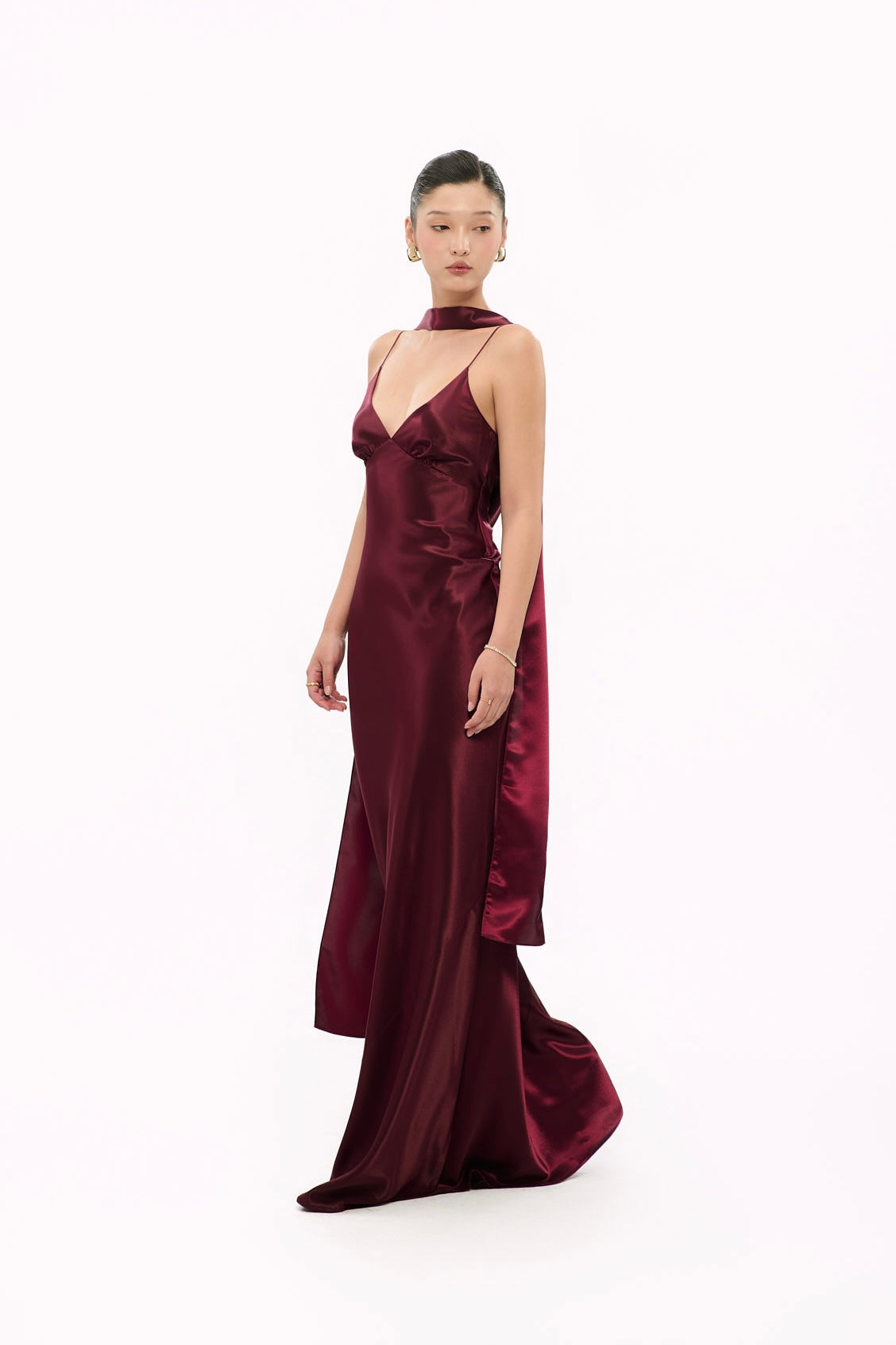 BRIDAL GOWN - RED RUBY (WITH SCARF)