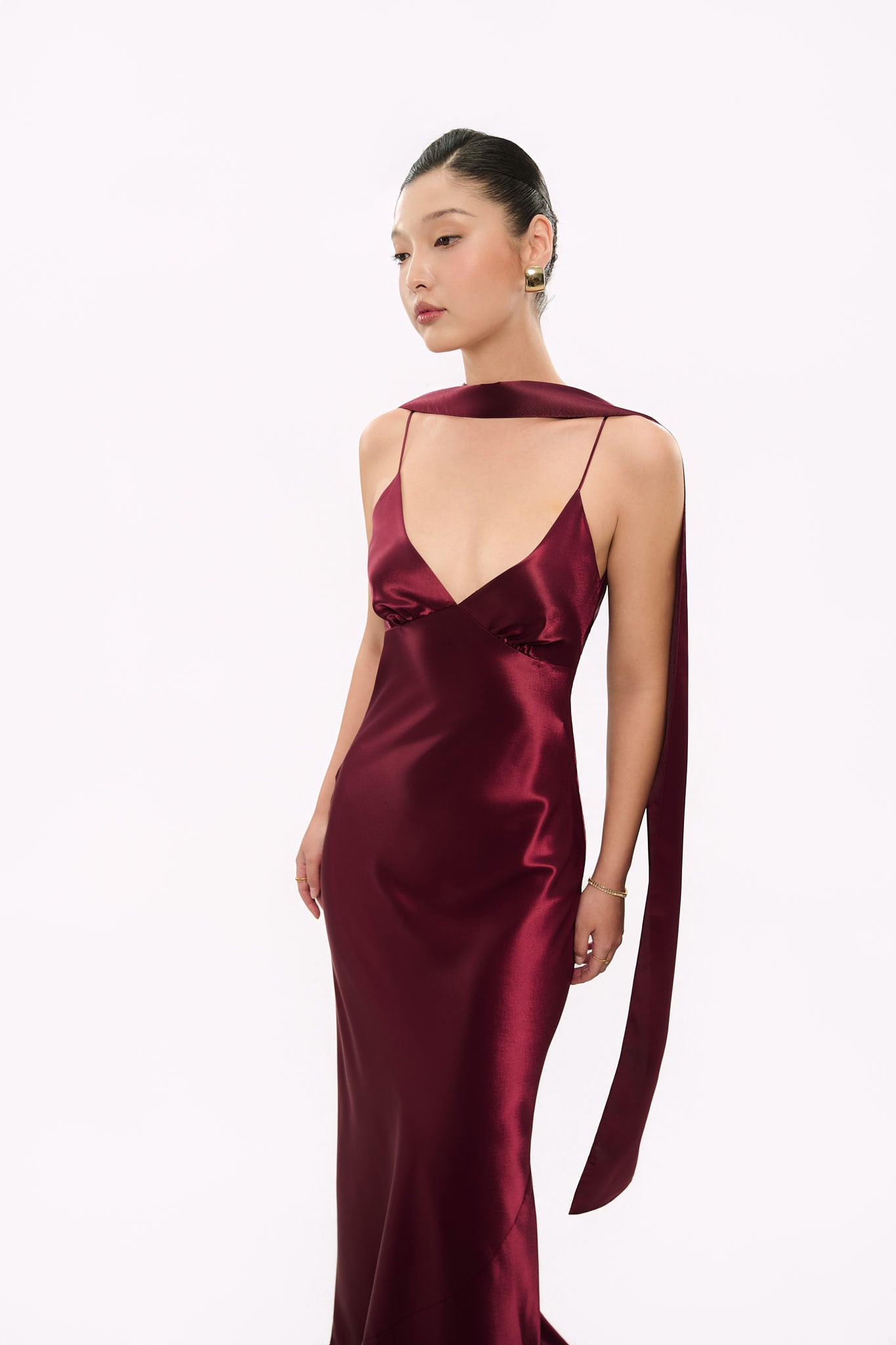 BRIDAL GOWN - RED RUBY (WITH SCARF)