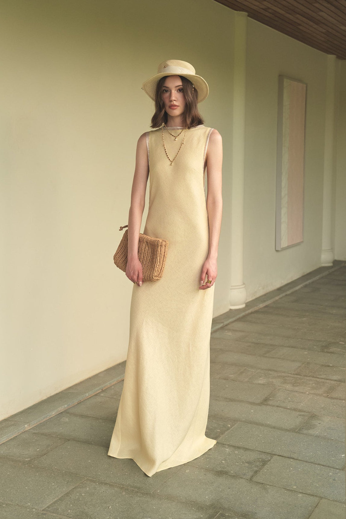ANNE LINEN GOWN - DAFFODIL
