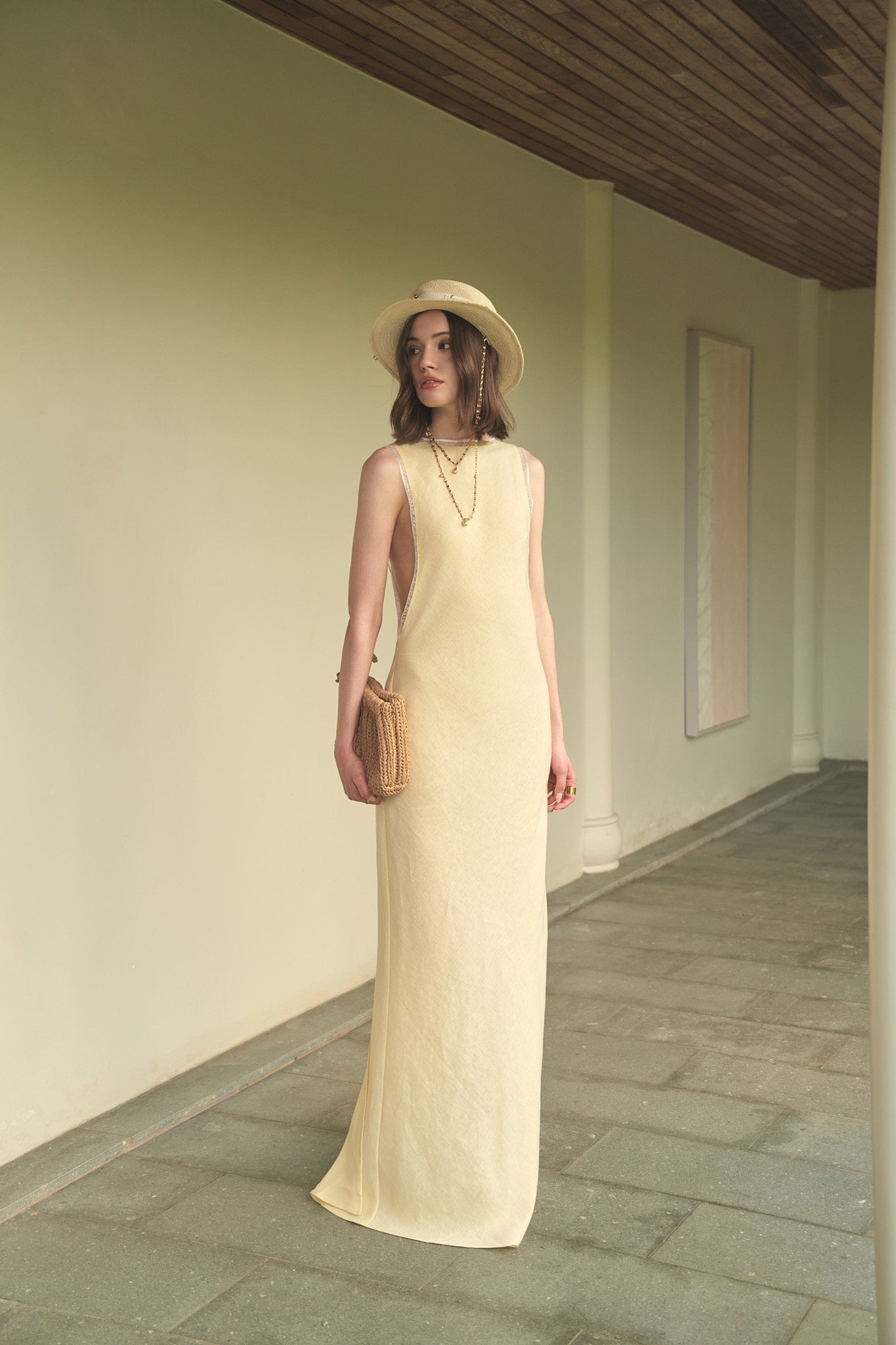 ANNE LINEN GOWN - DAFFODIL