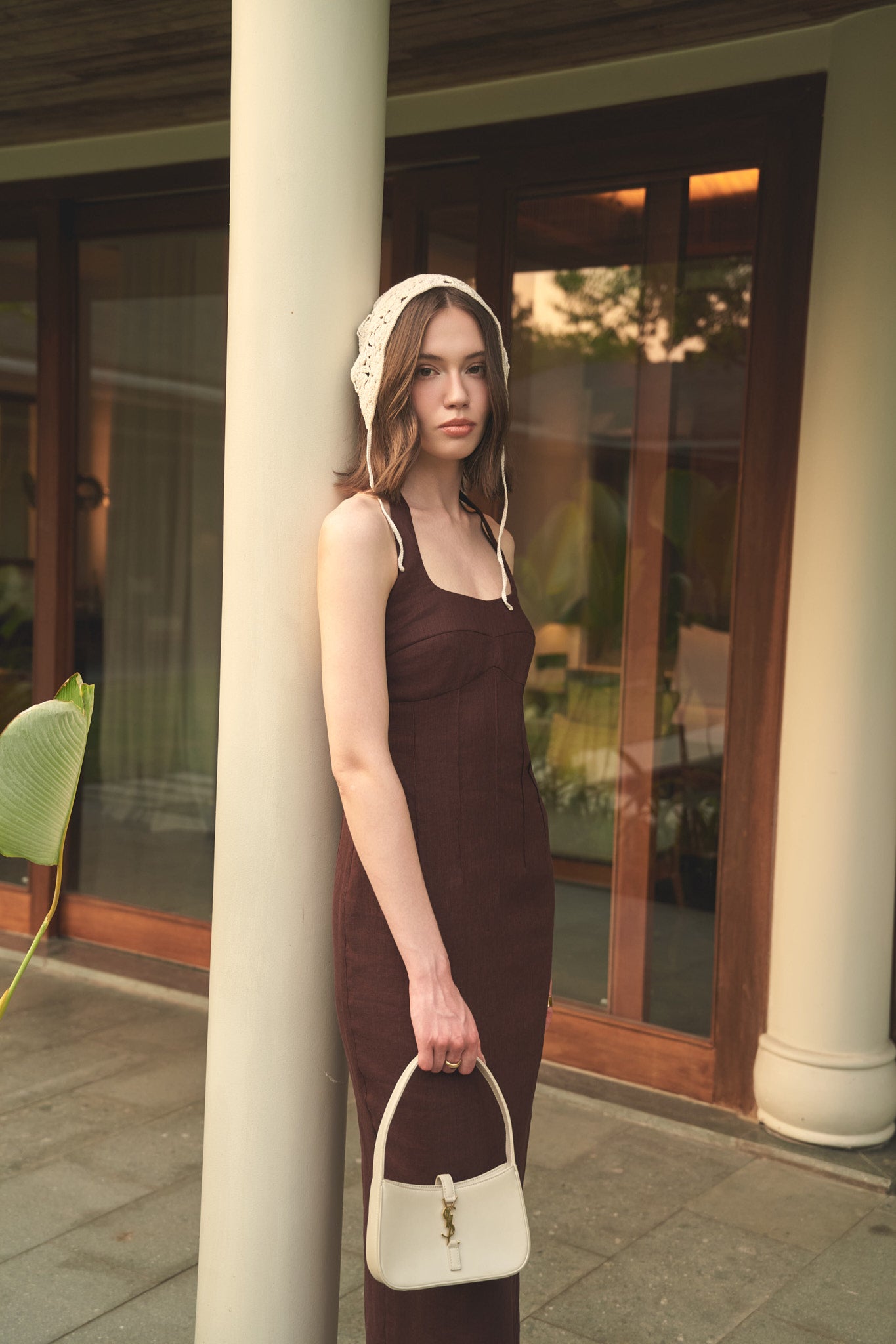 EMMA LINEN DRESS - CHOCOLATE