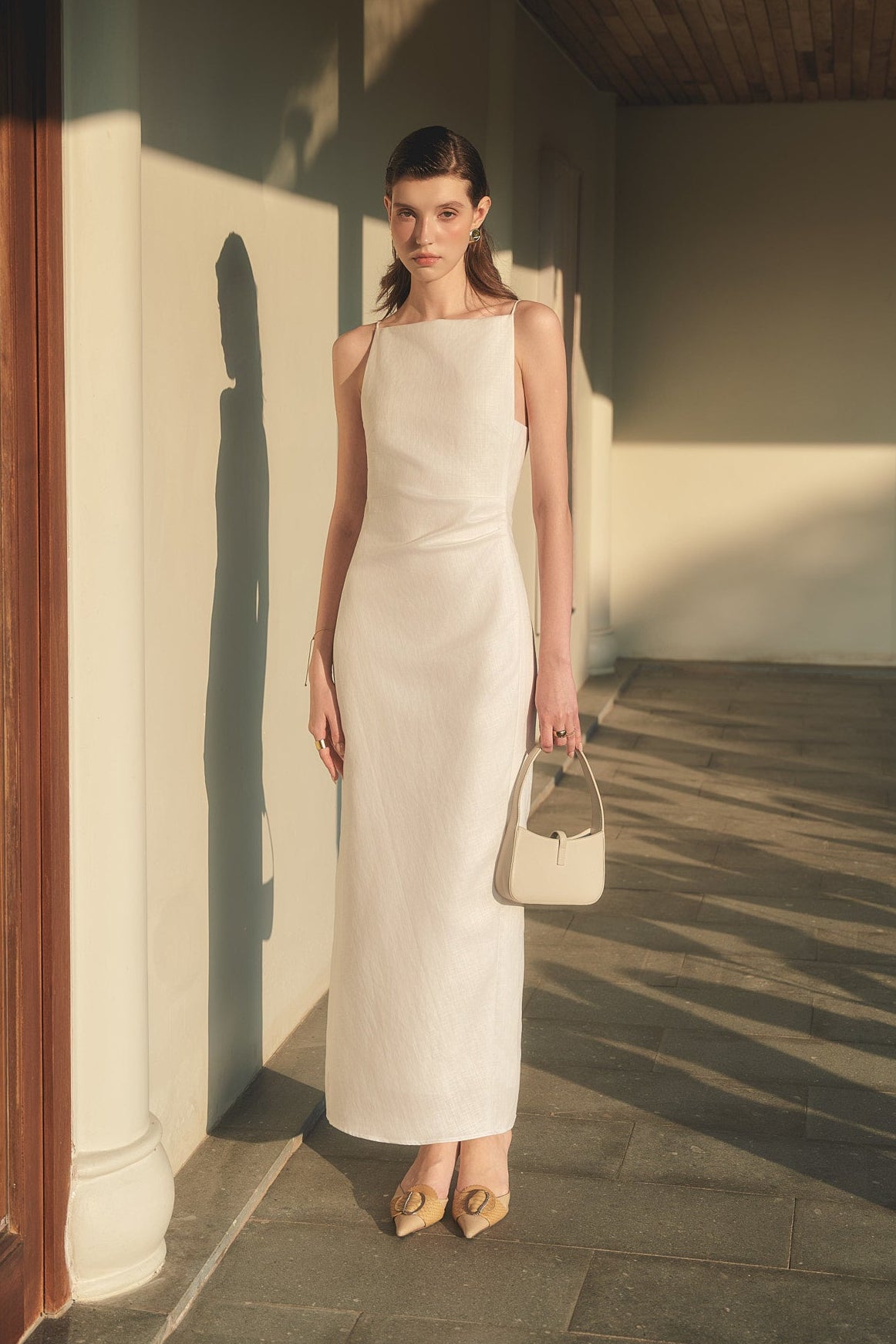 ELLIE LINEN DRESS - VANILLA