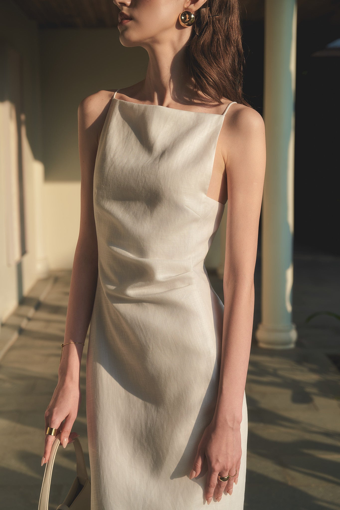 ELLIE LINEN DRESS - VANILLA