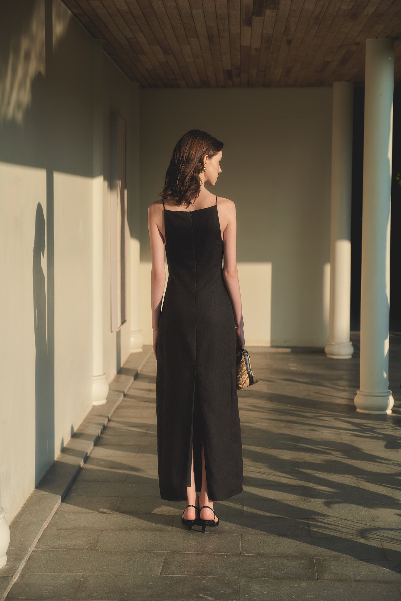 ELLIE LINEN DRESS - BLACK