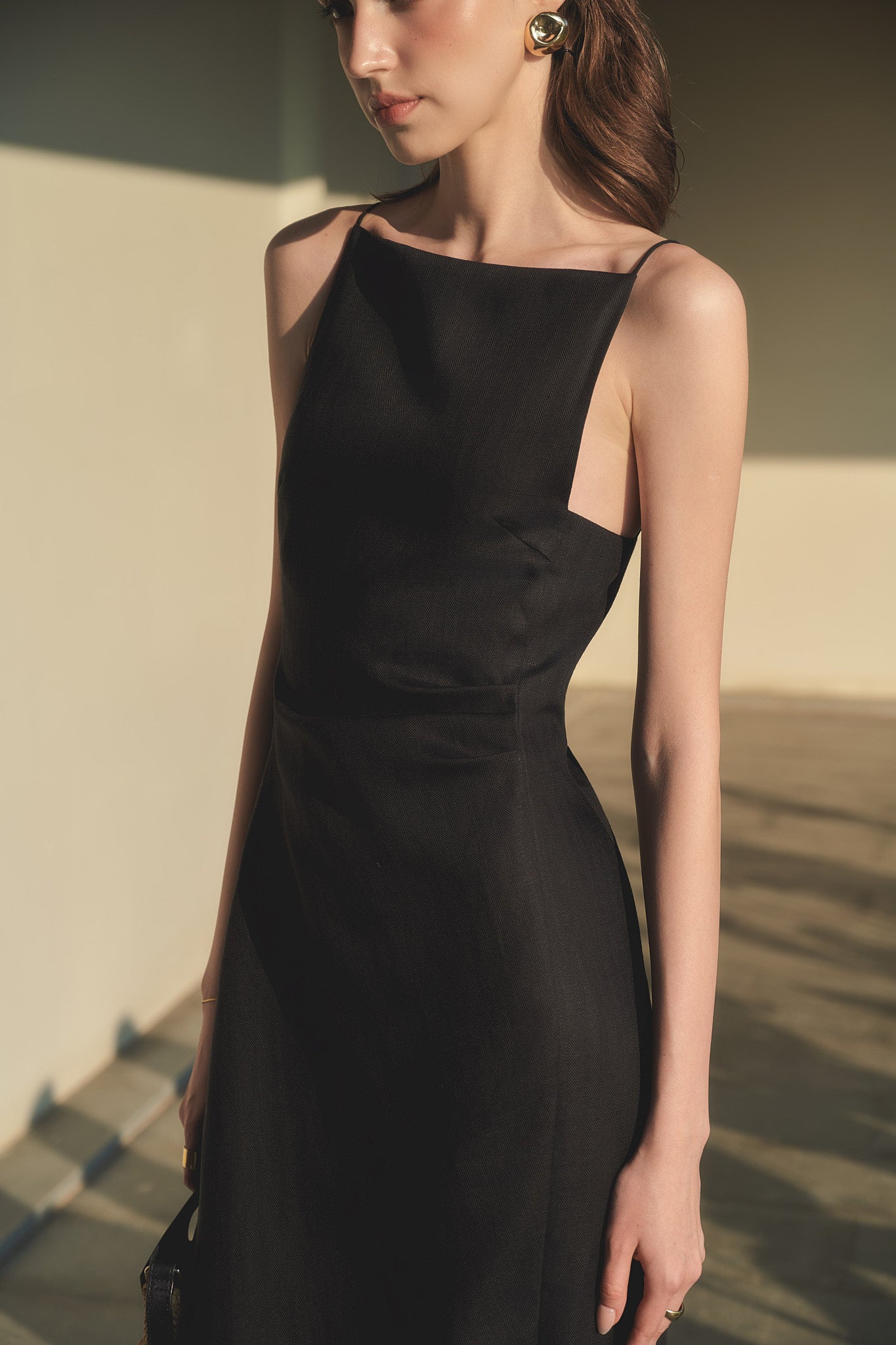ELLIE LINEN DRESS - BLACK