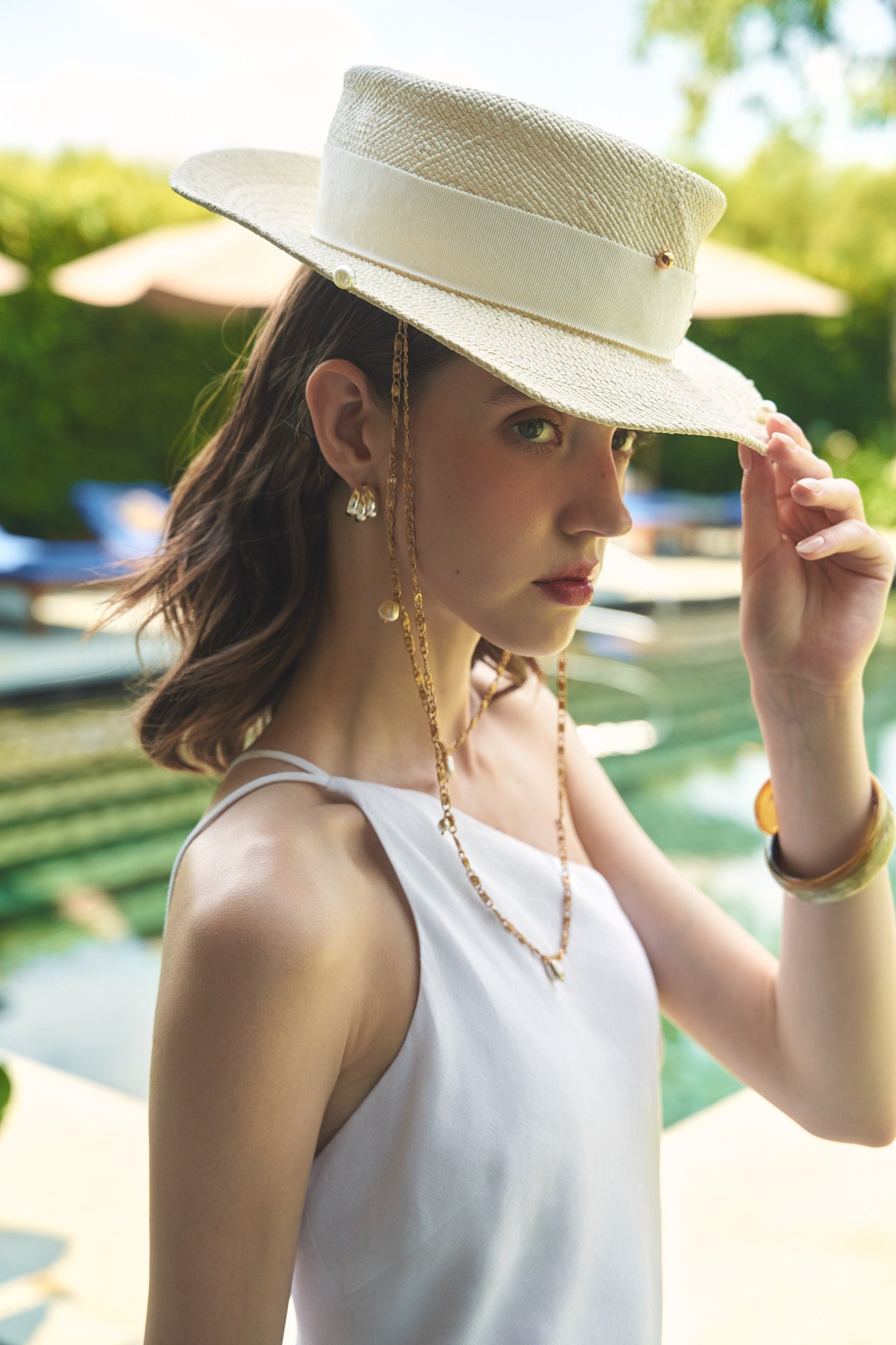 SYLVIA LINEN GOWN - WHITE
