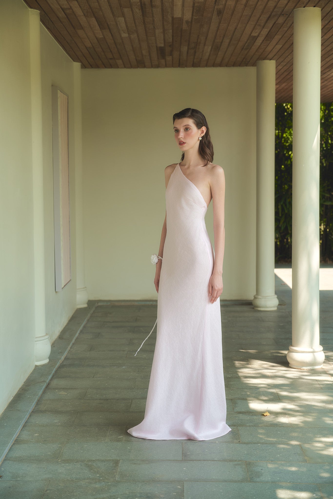 SYLVIA LINEN GOWN - LIGHT PINK