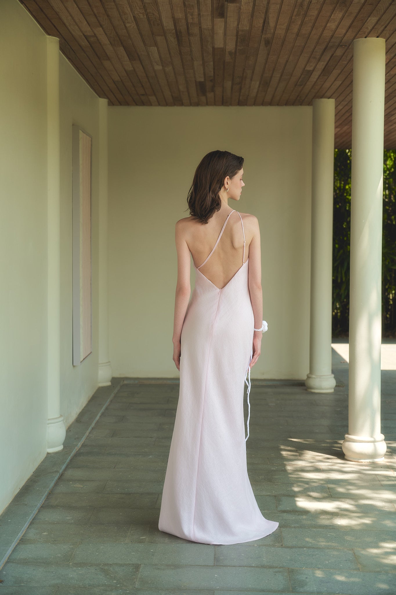 SYLVIA LINEN GOWN - LIGHT PINK