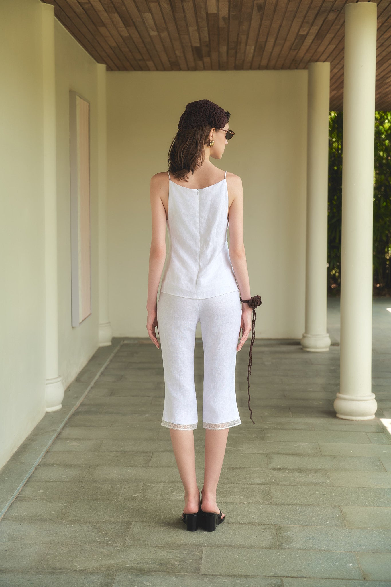 ELLIE LINEN TOP - WHITE