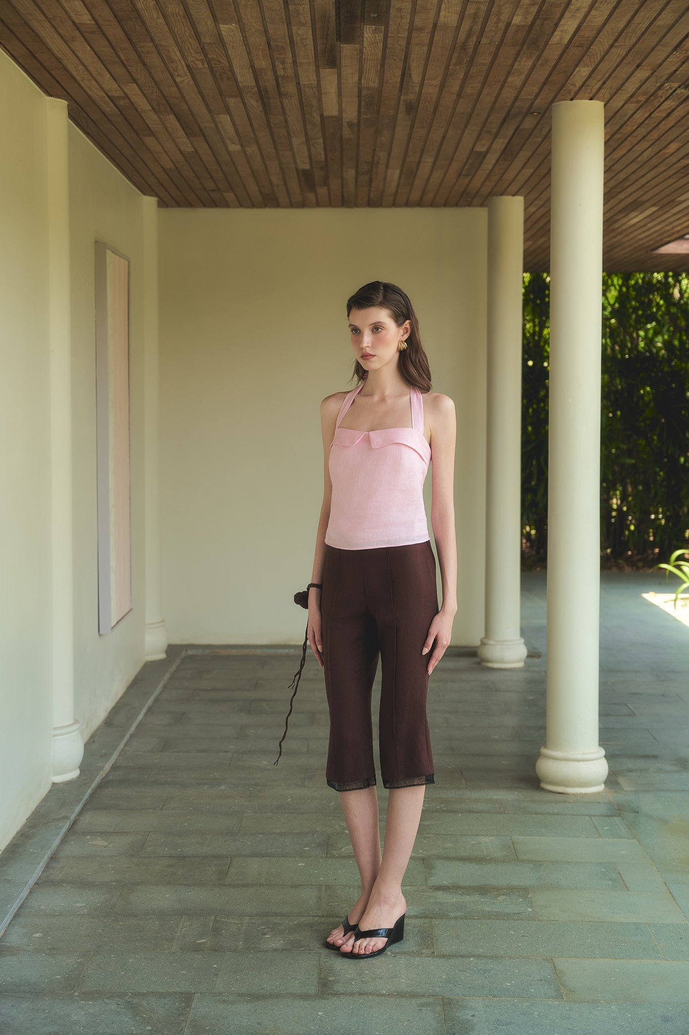 EMMIE LINEN TOP - PINK