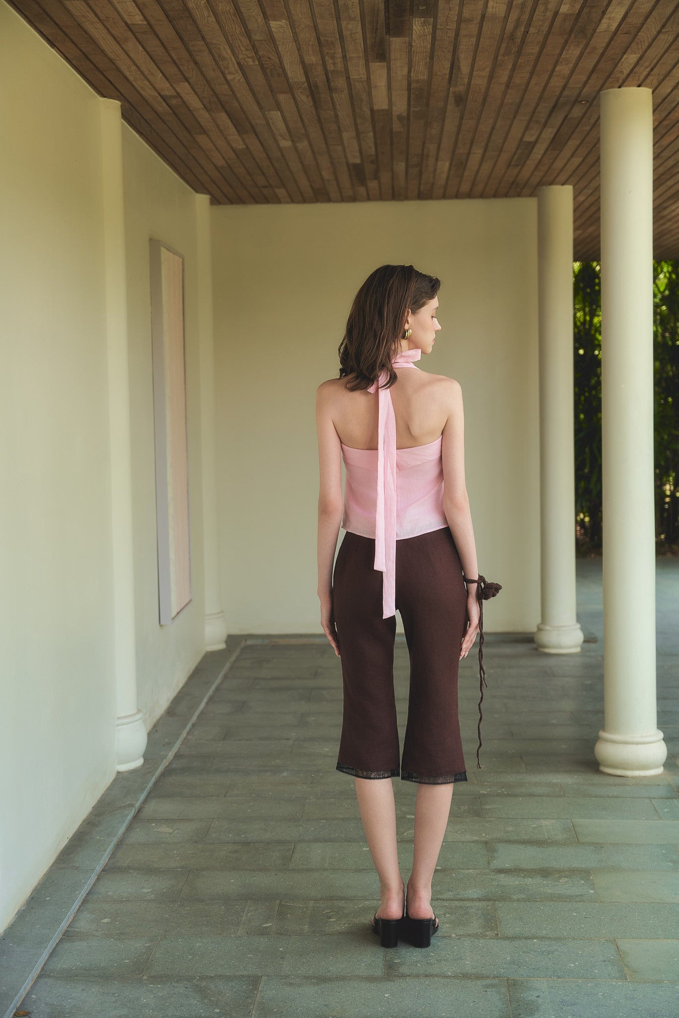 EMMIE LINEN TOP - PINK