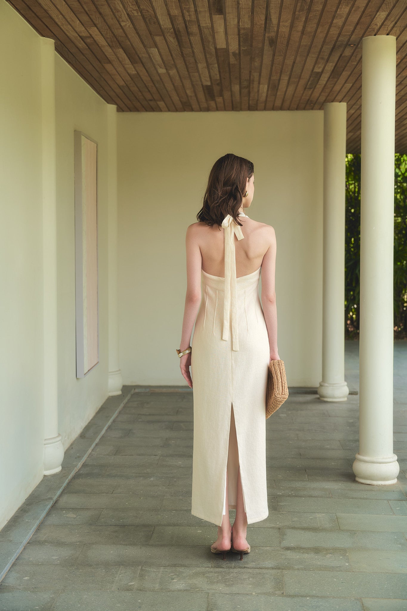 EMMA LINEN DRESS - VANILLA