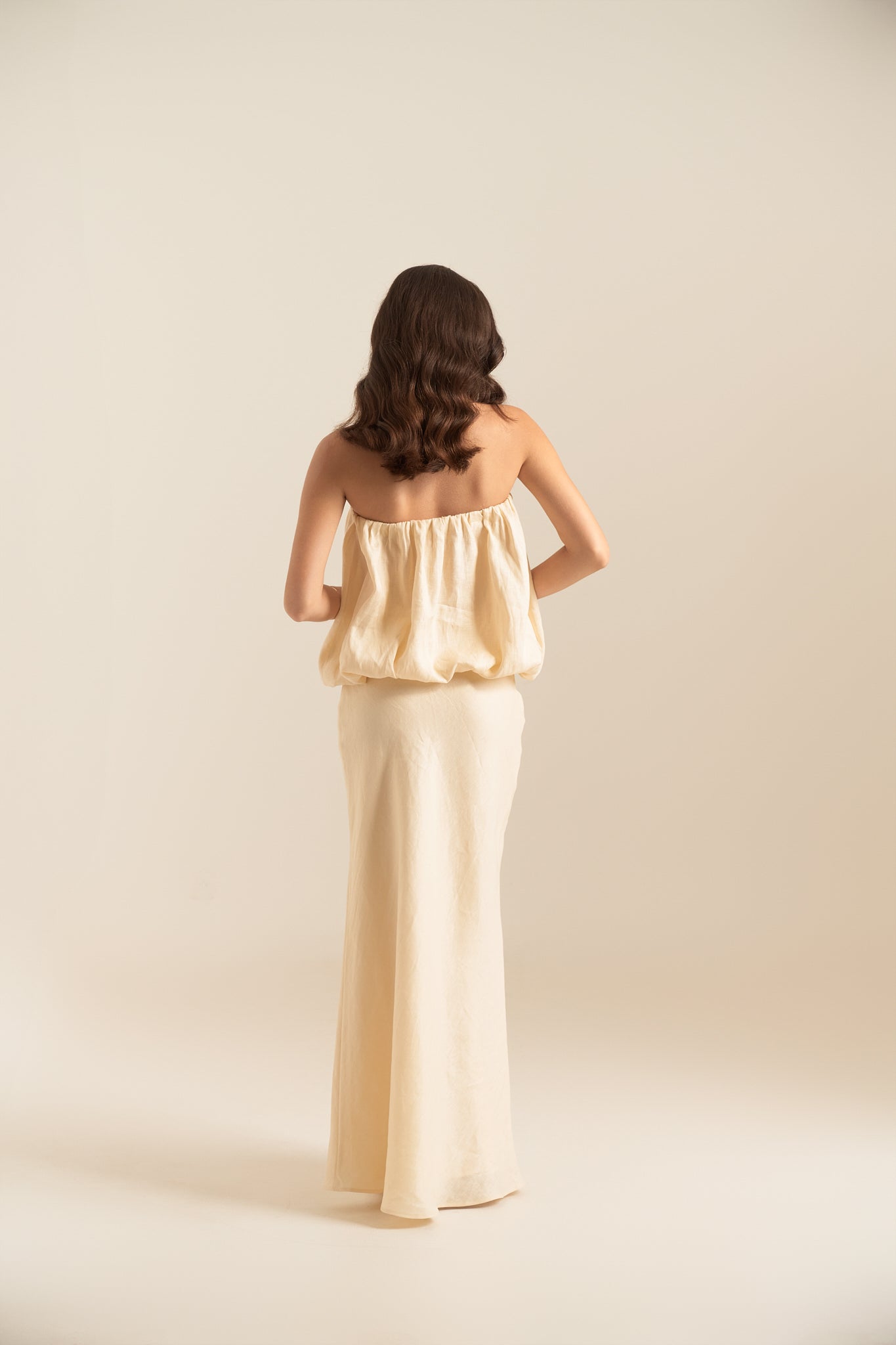 LINEN MAXI SKIRT - VANILLA