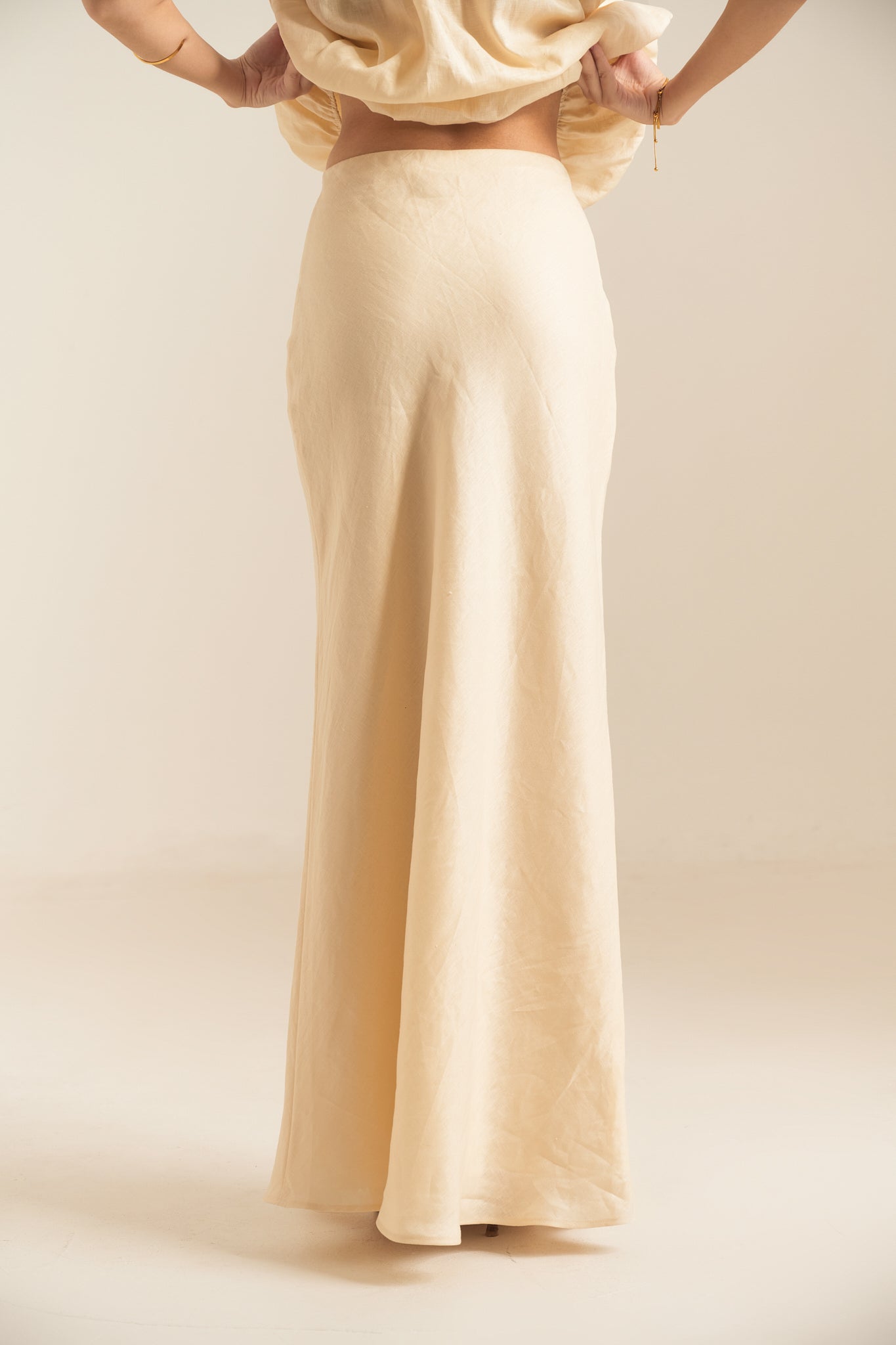LINEN MAXI SKIRT - VANILLA