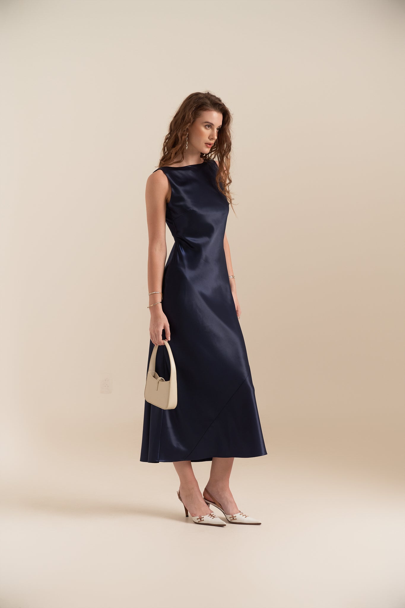 FLORENCE MIDI DRESS - NAVY