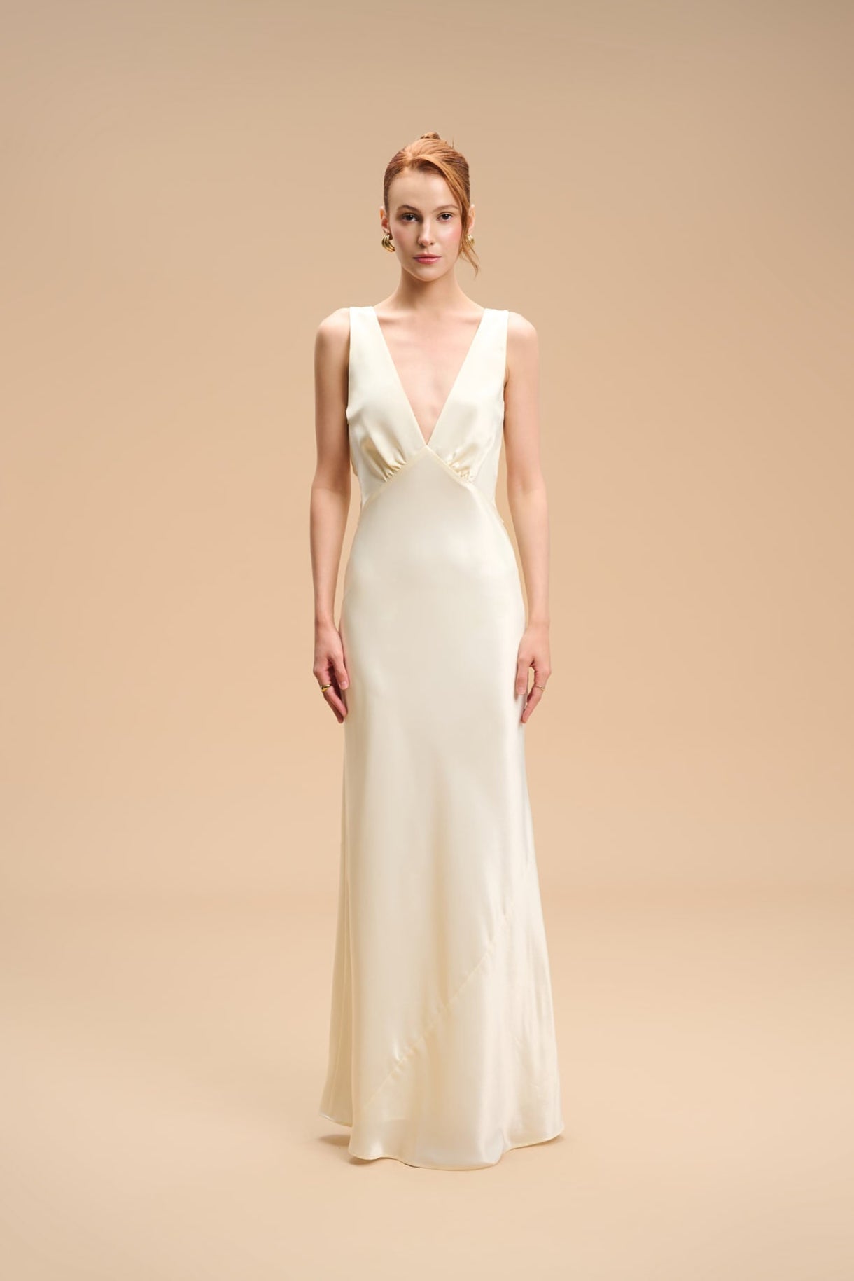 MAISIE SATIN GOWN - Pearl