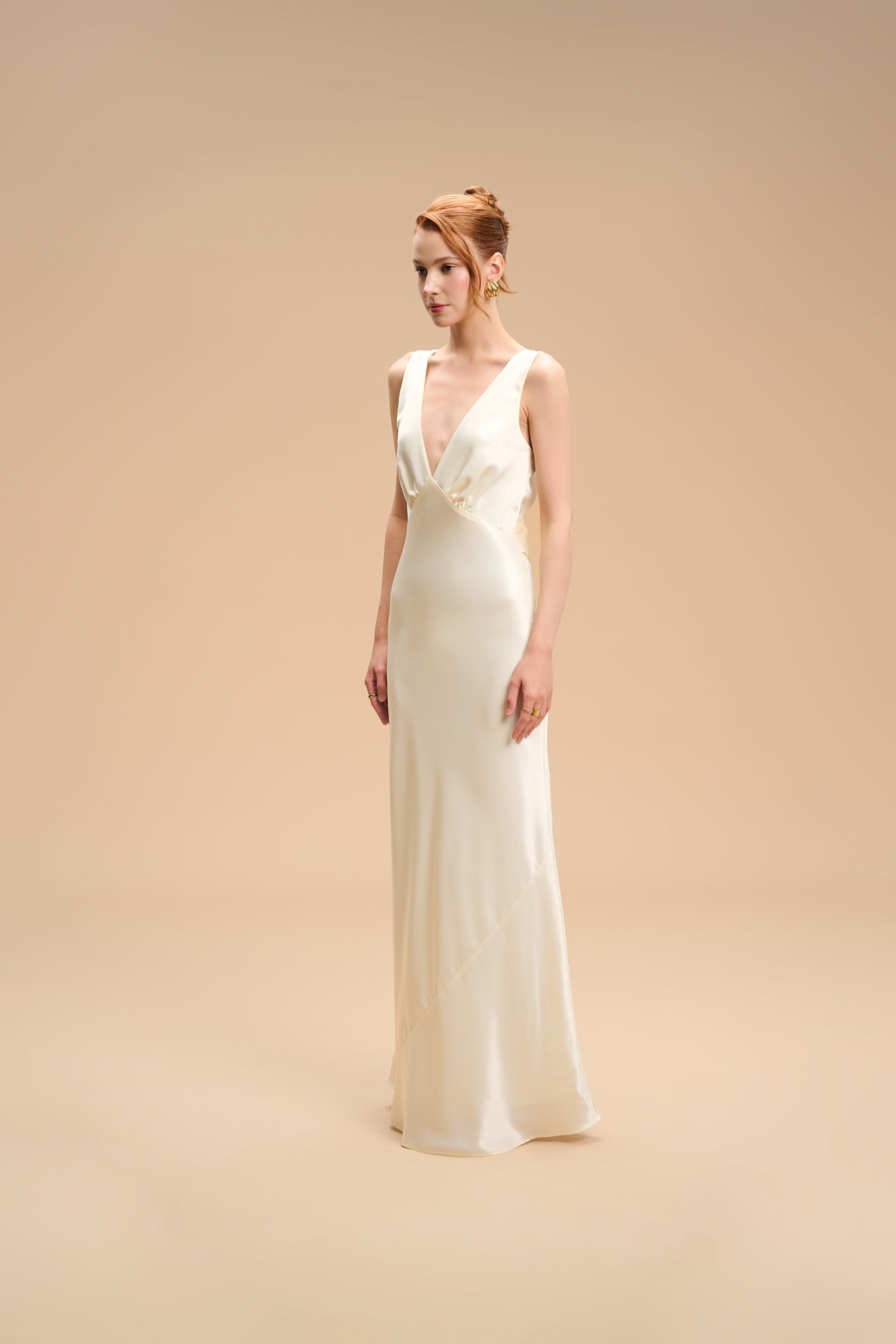 MAISIE SATIN GOWN - Pearl