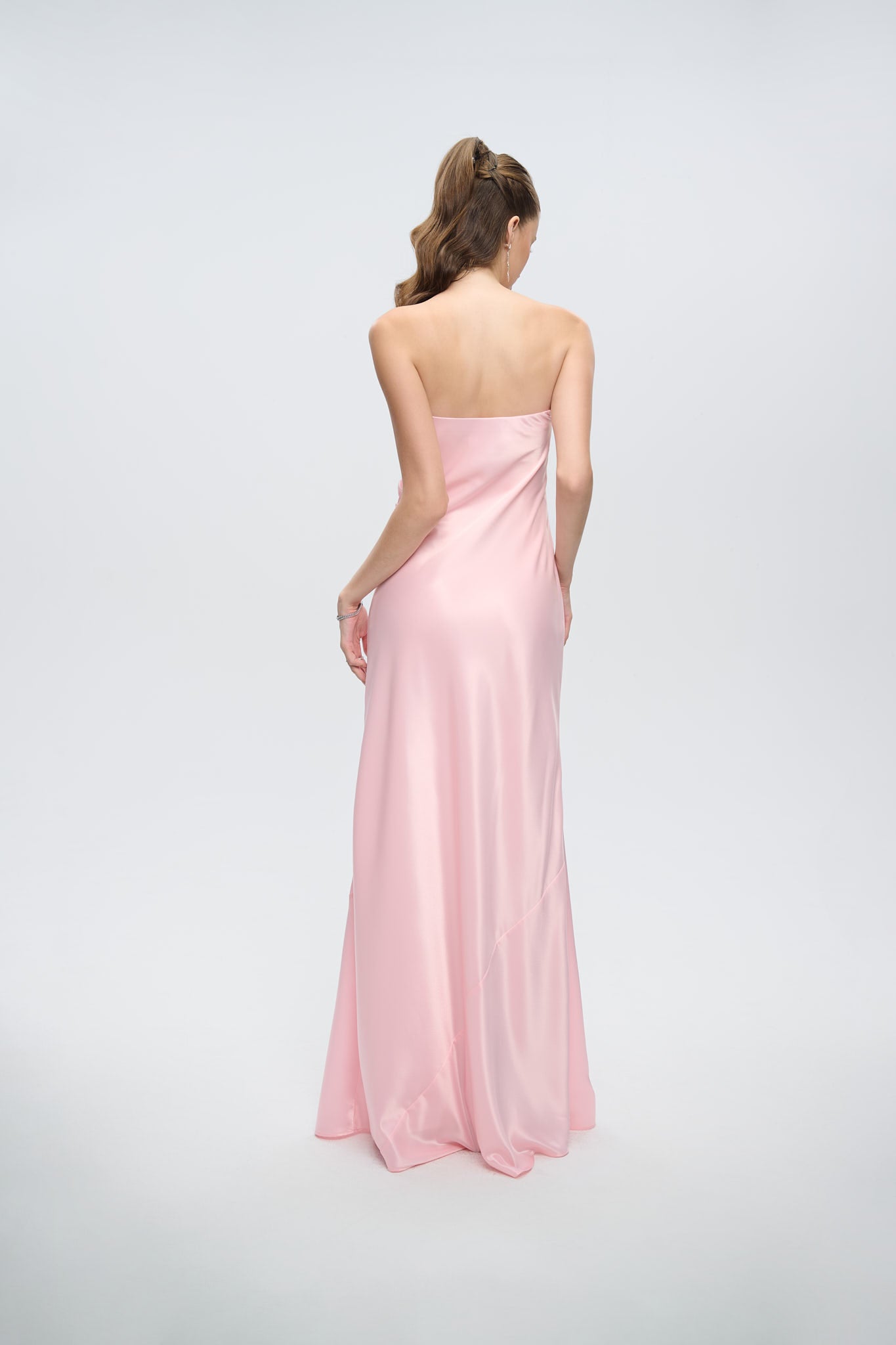 CHARLOTTE STRAPLESS DRAPED GOWN - Pink Sapphire