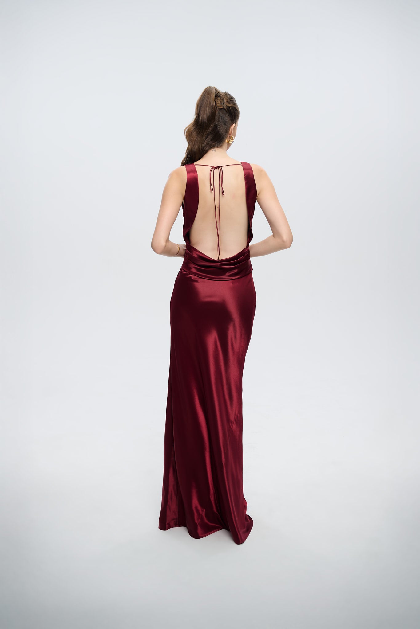MAISIE SATIN GOWN - Red Ruby